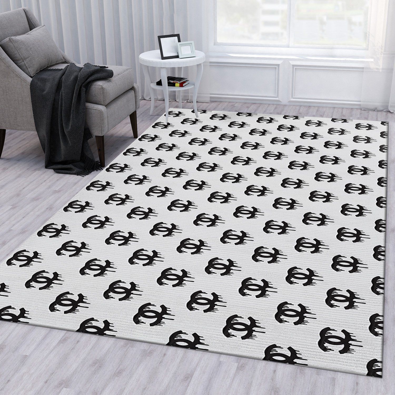 Chanel Area Rug For Christmas Fashion Brand Rug Bedroom Rug Home Decor Floor Decor - Indoor Outdoor Rugs