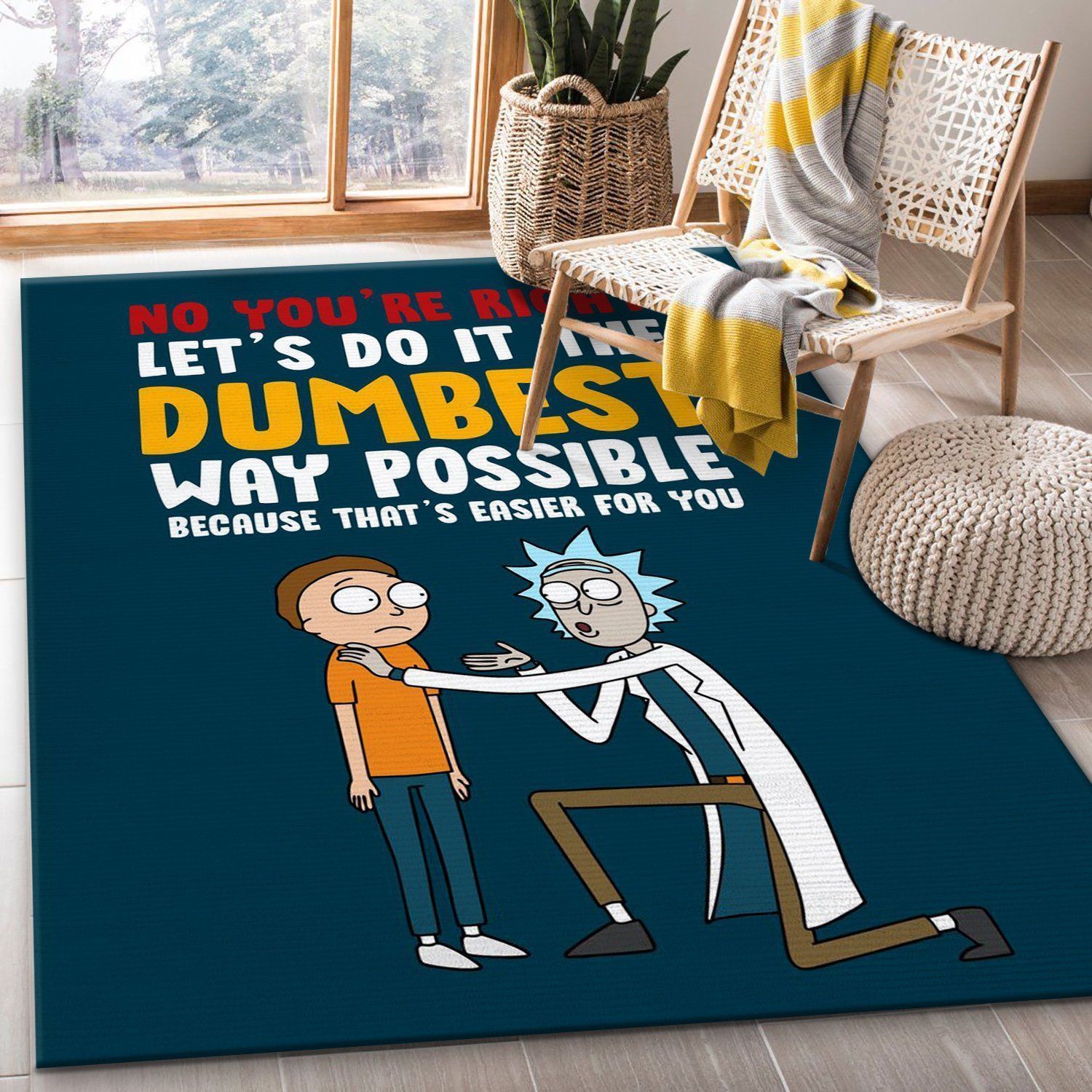 Rick And Morty Quote Noel Gift Rug Living Room Rug Home Decor Floor Decor - Indoor Outdoor Rugs