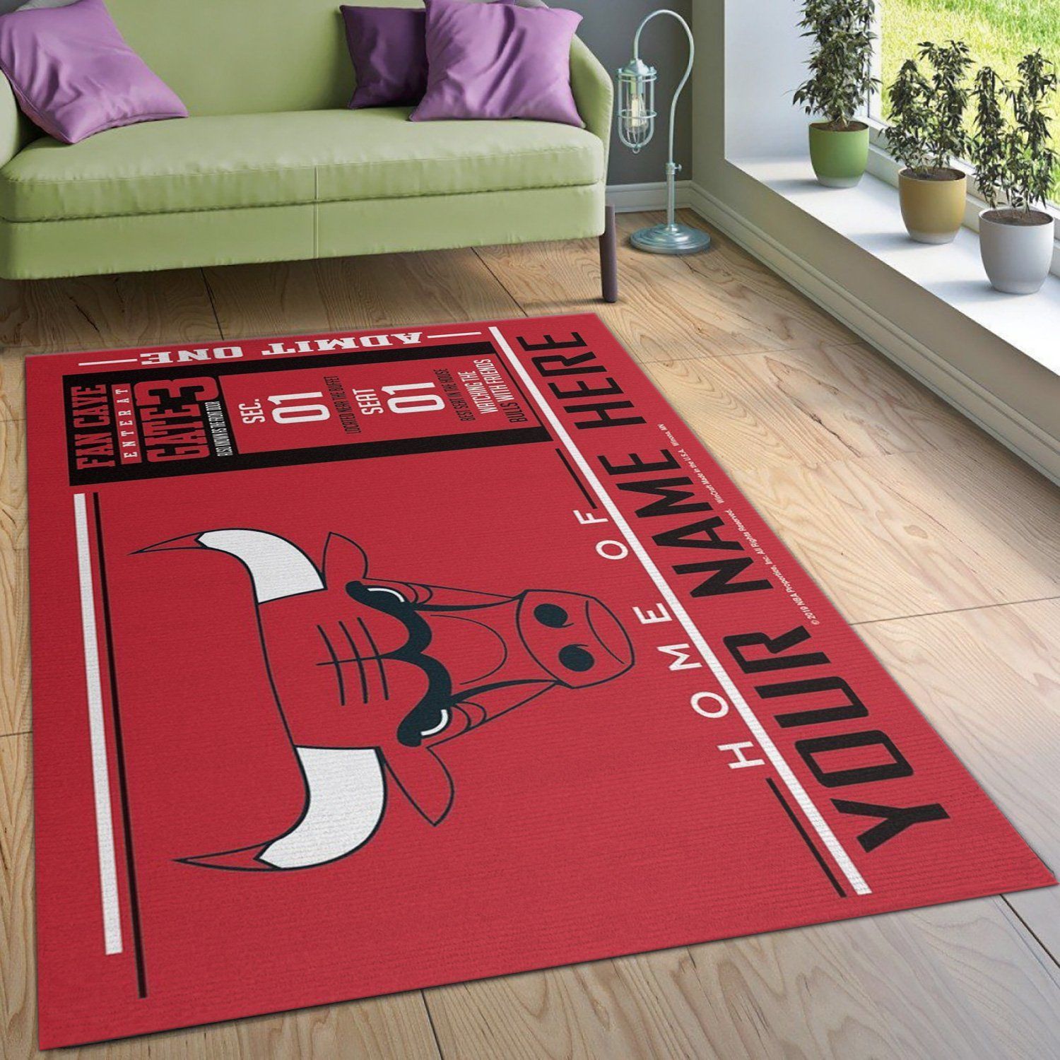 Customizable Chicago Bulls Wincraft Personalized NBA Area Rug Bedroom Rug Home Decor Floor Decor - Indoor Outdoor Rugs