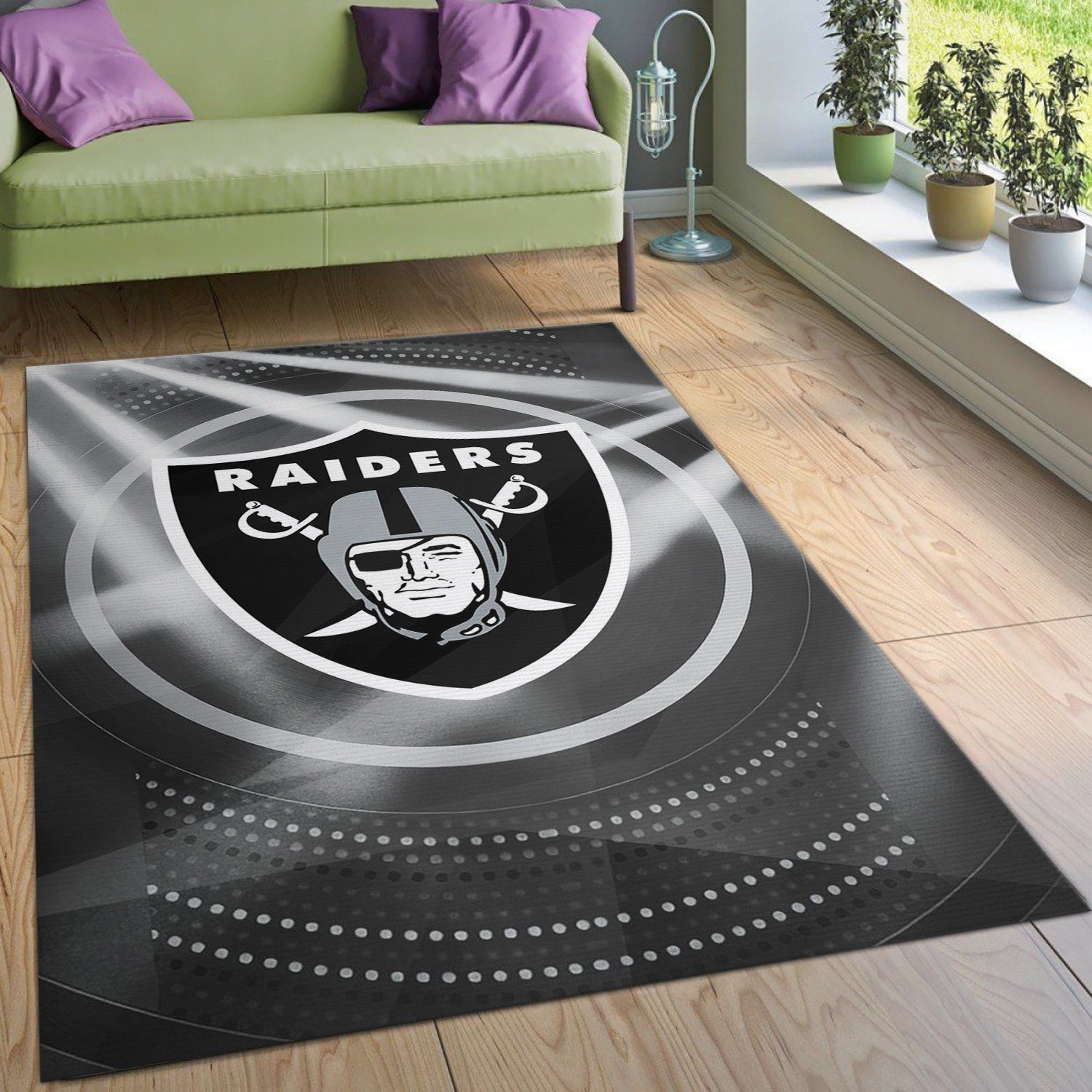 Las Vegas Raiders NFL Area Rug Living Room Rug Family Gift US Decor - Indoor Outdoor Rugs