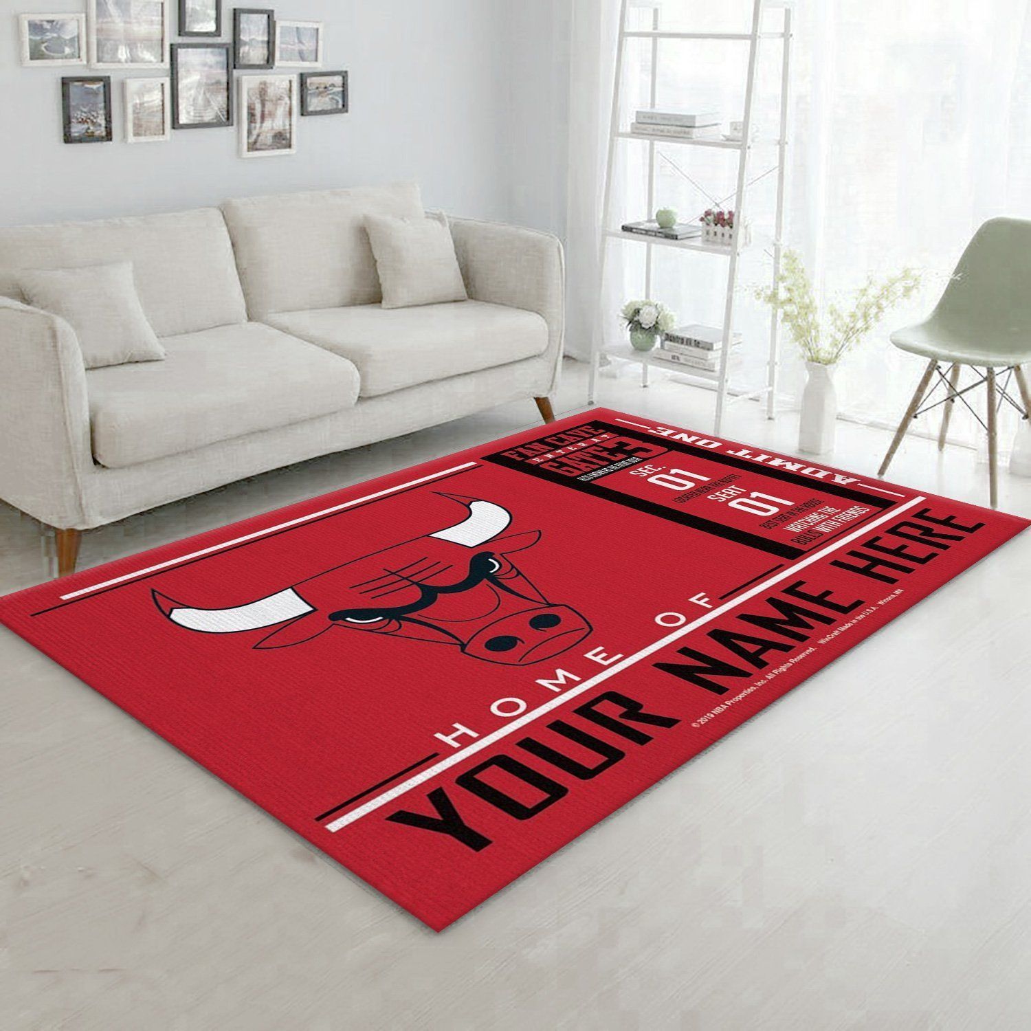 Customizable Chicago Bulls Wincraft Personalized NBA Area Rug Bedroom Rug Home Decor Floor Decor - Indoor Outdoor Rugs