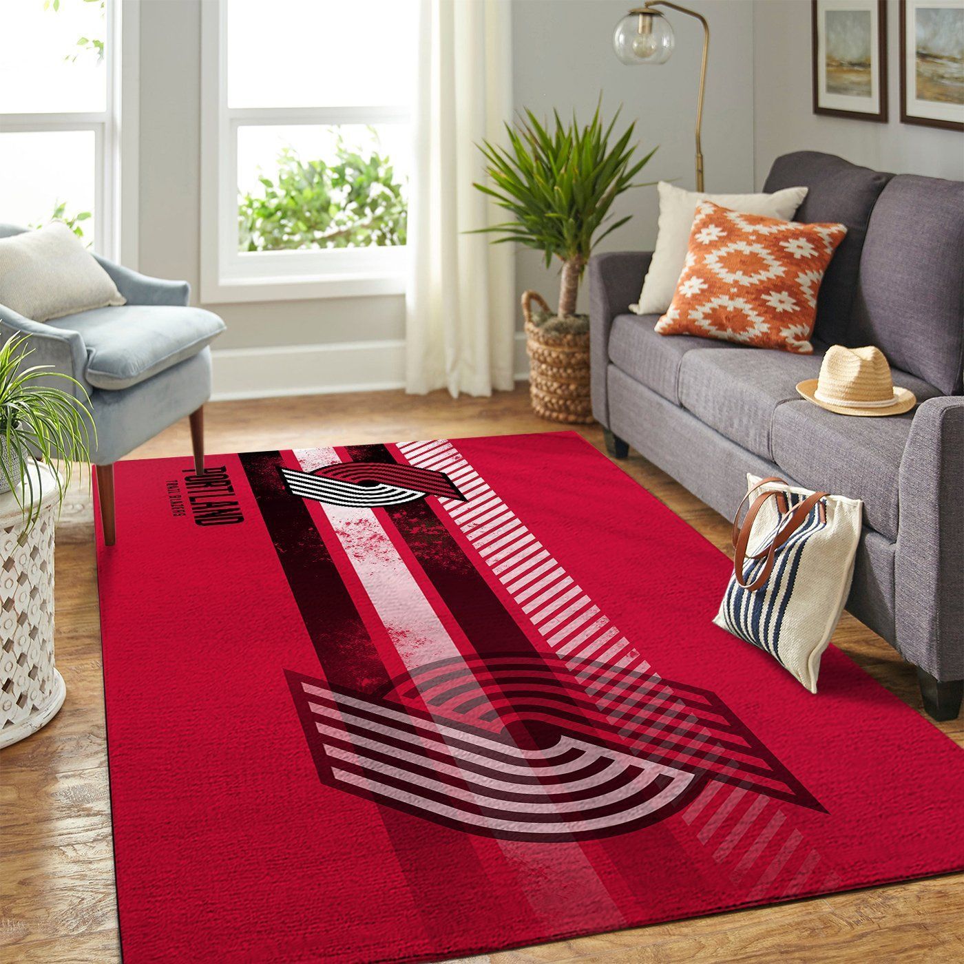 Portland Trailblazers Nba Team Logo Nice Gift Home Decor Rectangle Area Rug - Indoor Outdoor Rugs