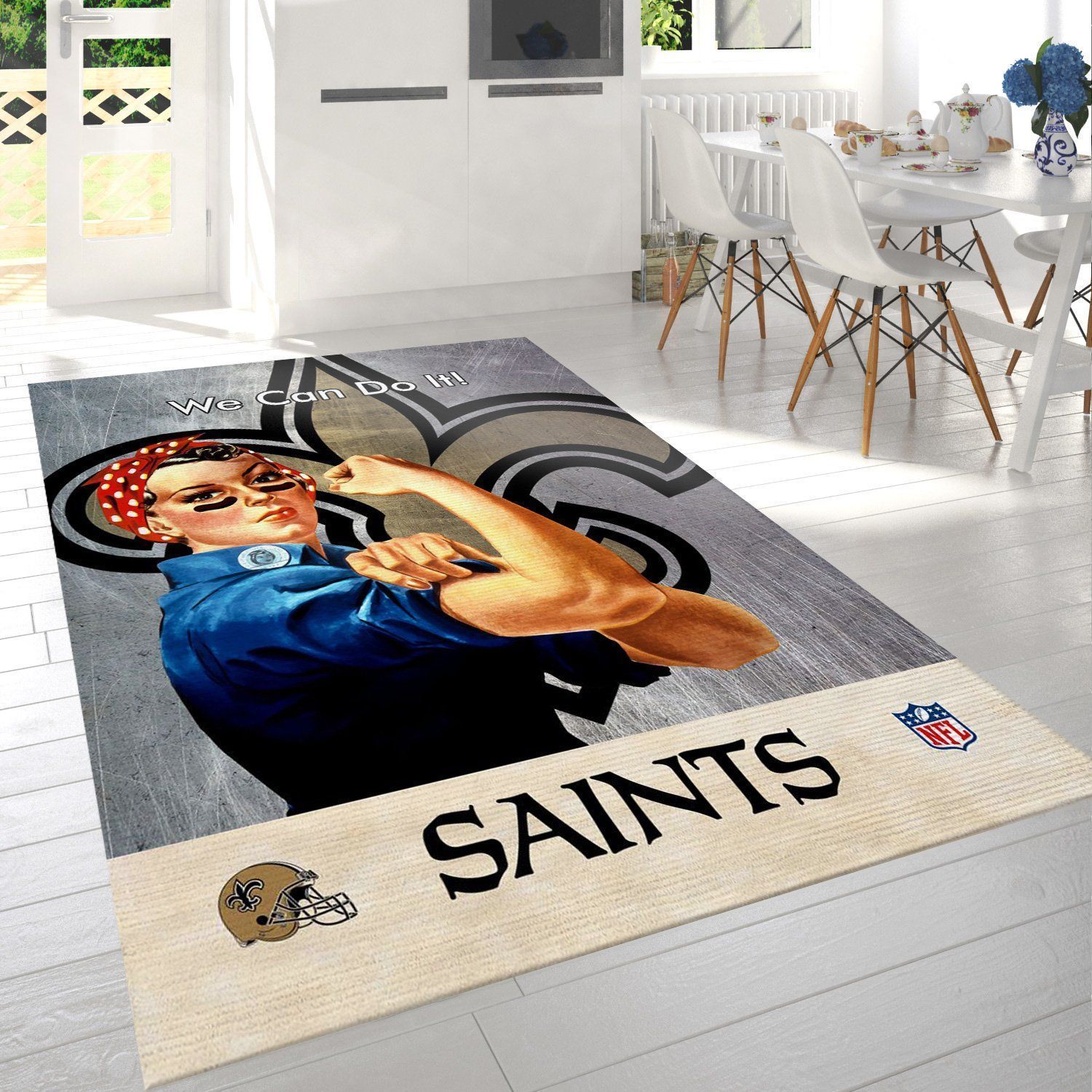 New Orleans Saints Nfl Team Logo Rug Bedroom Rug Family Gift US Decor - Indoor Outdoor Rugs