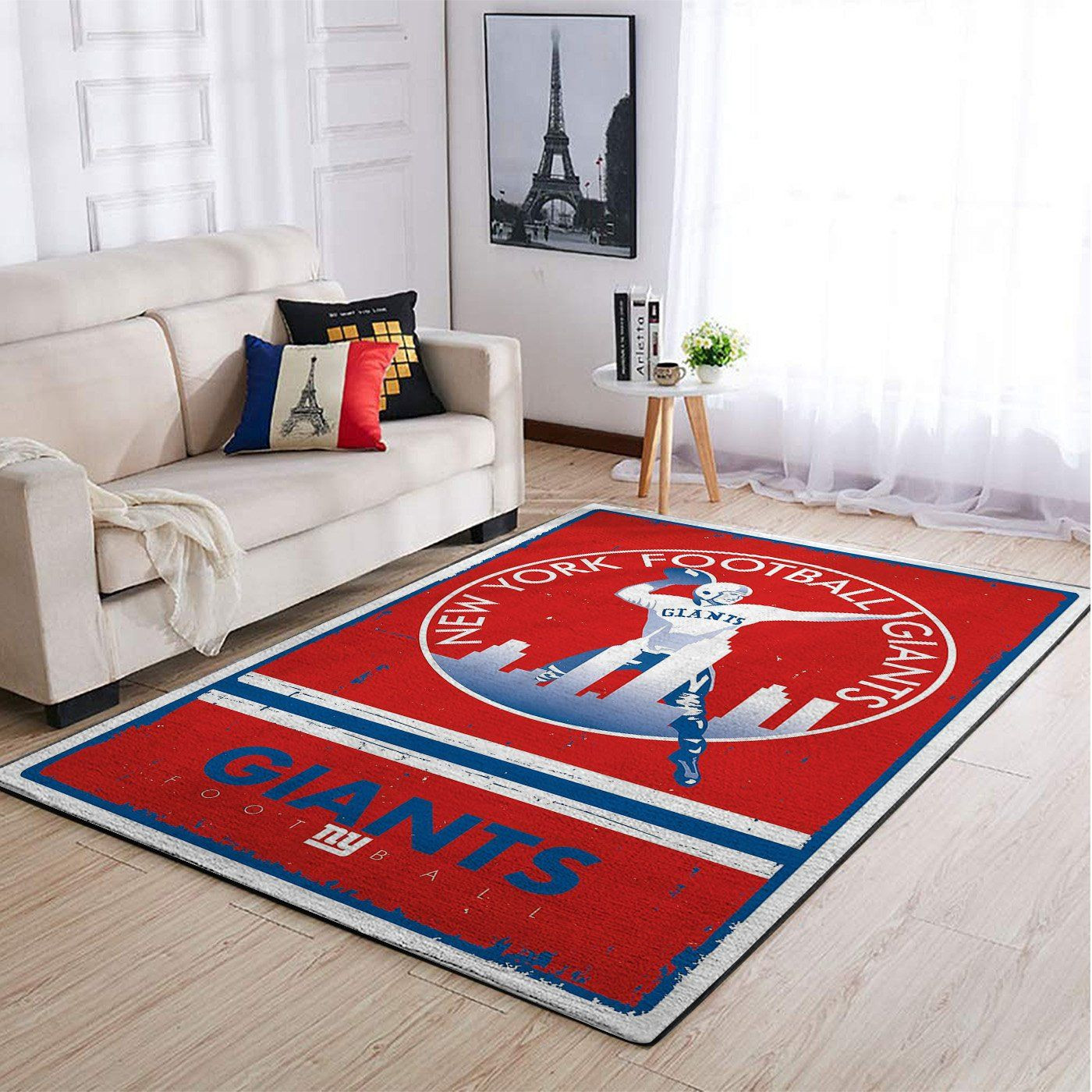 New York Giants Nfl Team Logo Retro Style Nice Gift Home Decor Rectangle Area Rug - Indoor Outdoor Rugs