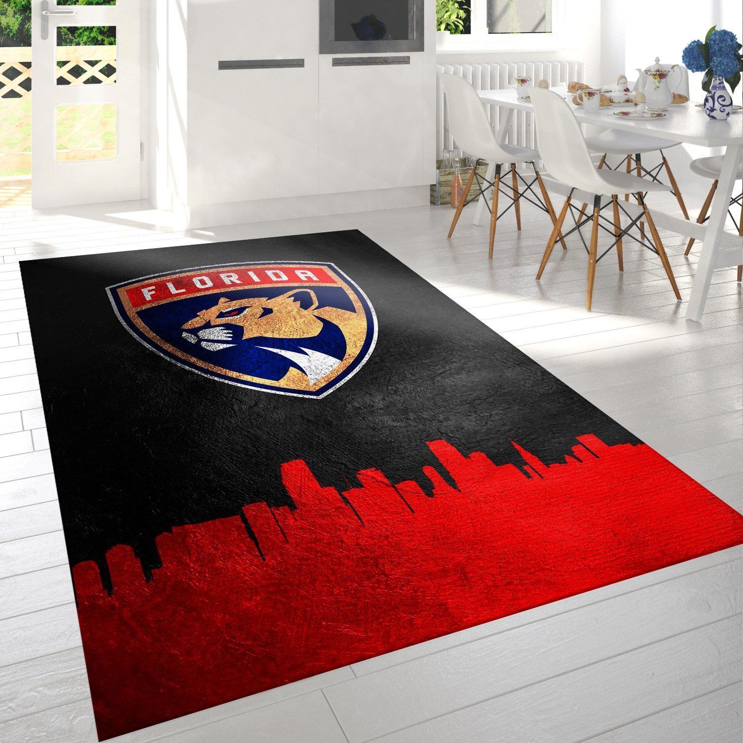 Florida Panthers Skyline Nfl Area Rug Living Room Rug Home US Decor - Indoor Outdoor Rugs