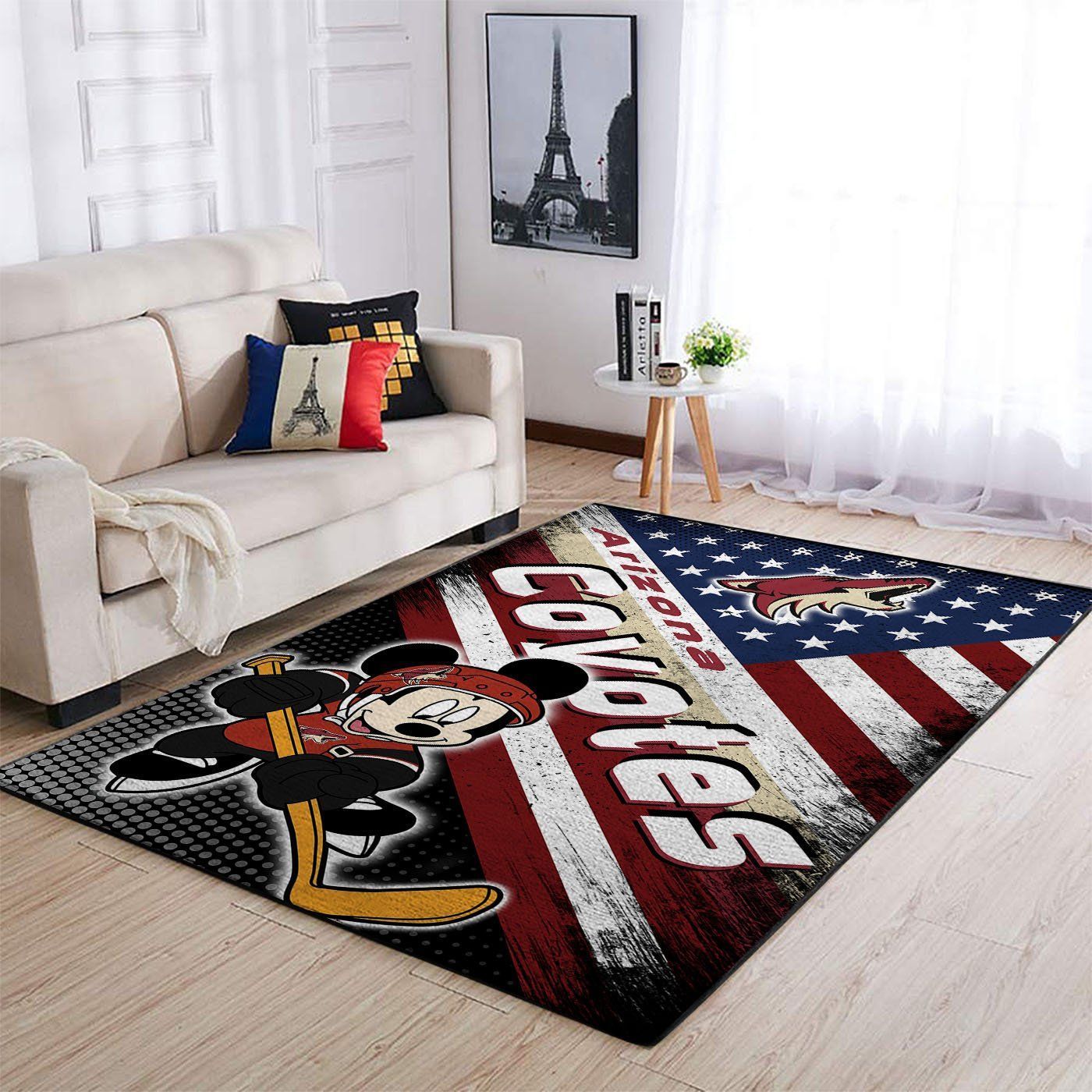 Arizona Coyotes Nhl Team Logo Mickey Us Style Nice Gift Home Decor Rectangle Area Rug - Indoor Outdoor Rugs