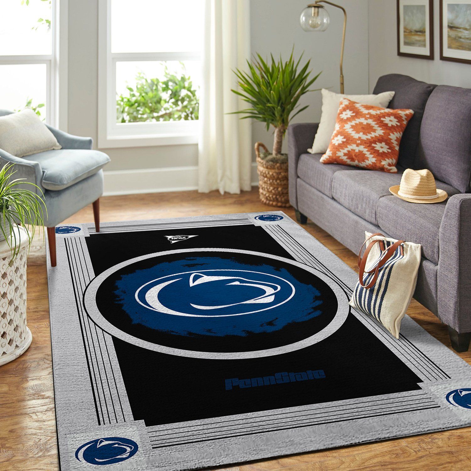 Penn State Nittany Lions Ncaa Team Logo Nice Gift Home Decor Rectangle Area Rug - Indoor Outdoor Rugs