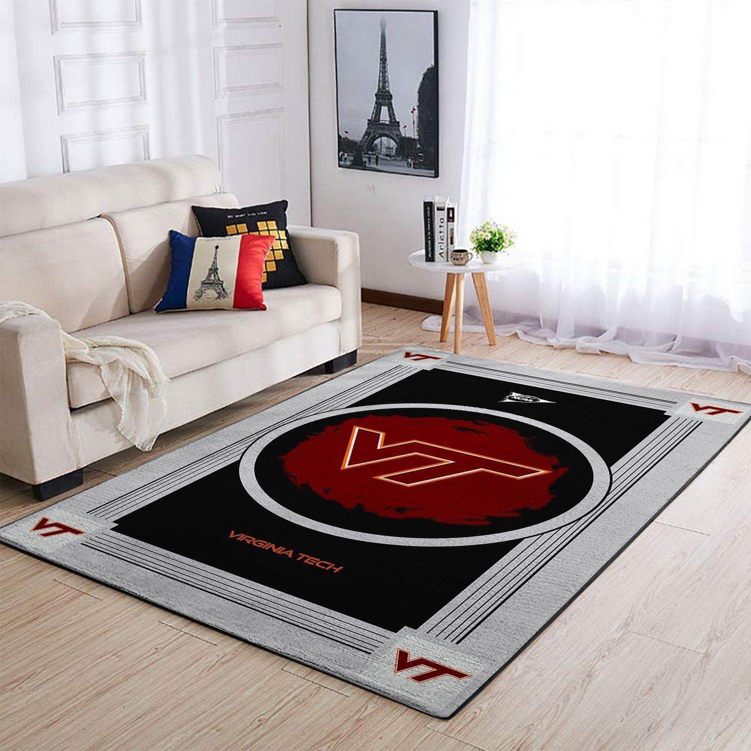 Virginia Tech Hokies Ncaa Team Logo Nice Gift Home Decor Rectangle Area Rug - Indoor Outdoor Rugs