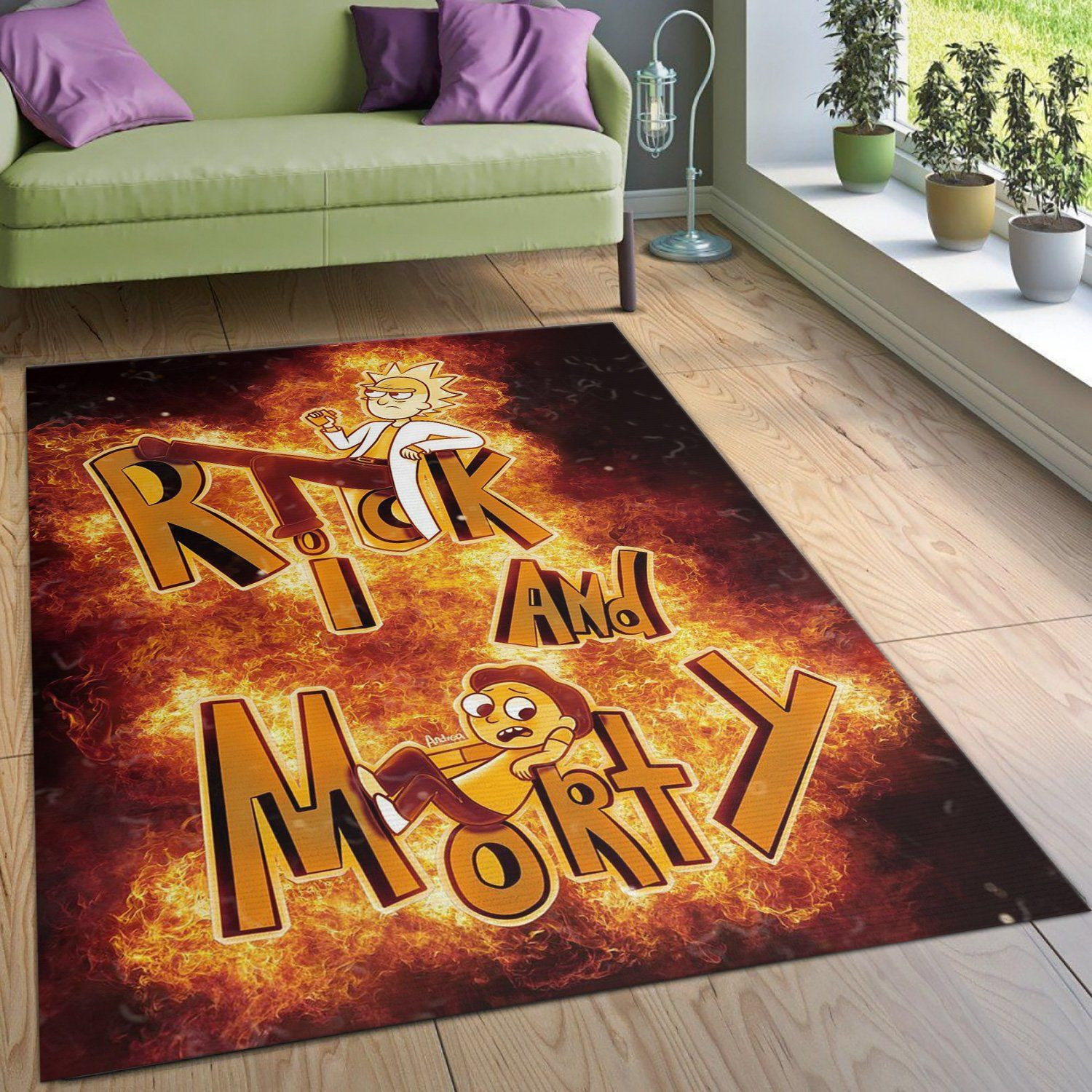 Rick And Morty Christmas Gift Rug Living Room Rug Home Decor Floor Decor - Indoor Outdoor Rugs