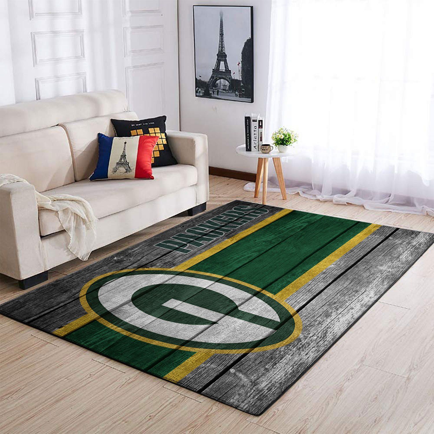 Green Bay Packers Nfl Team Logo Wooden Style Style Nice Gift Home Decor Rectangle Area Rug - Indoor Outdoor Rugs