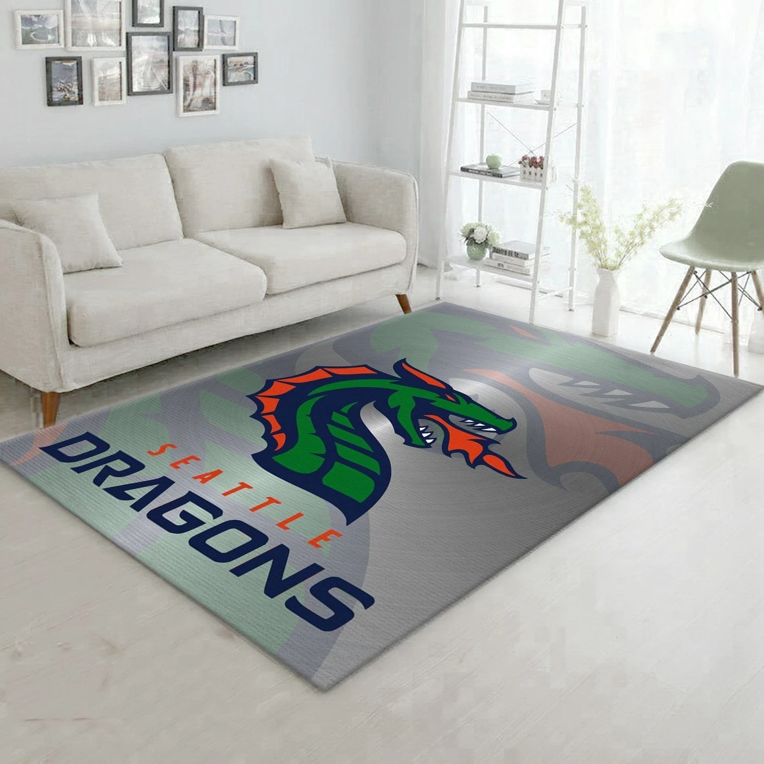 Seattle Dragons Xfl Nfl Rug Bedroom Rug Home Decor Floor Decor - Indoor Outdoor Rugs