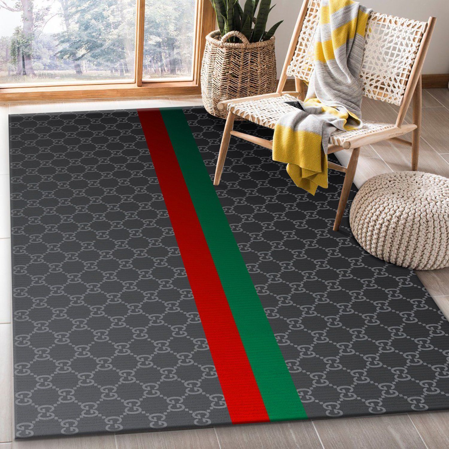 Gucci Fashion Brand Rug Living Room Rug US Gift Decor - Indoor Outdoor Rugs