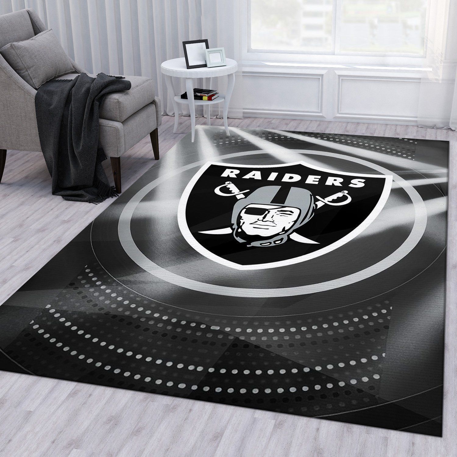 Las Vegas Raiders NFL Area Rug Living Room Rug Family Gift US Decor - Indoor Outdoor Rugs