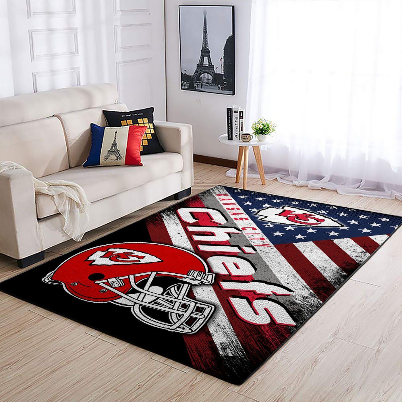 Kansas City Chiefs Nfl Team Logo American Style Nice Gift Home Decor Rectangle Area Rug - Indoor Outdoor Rugs