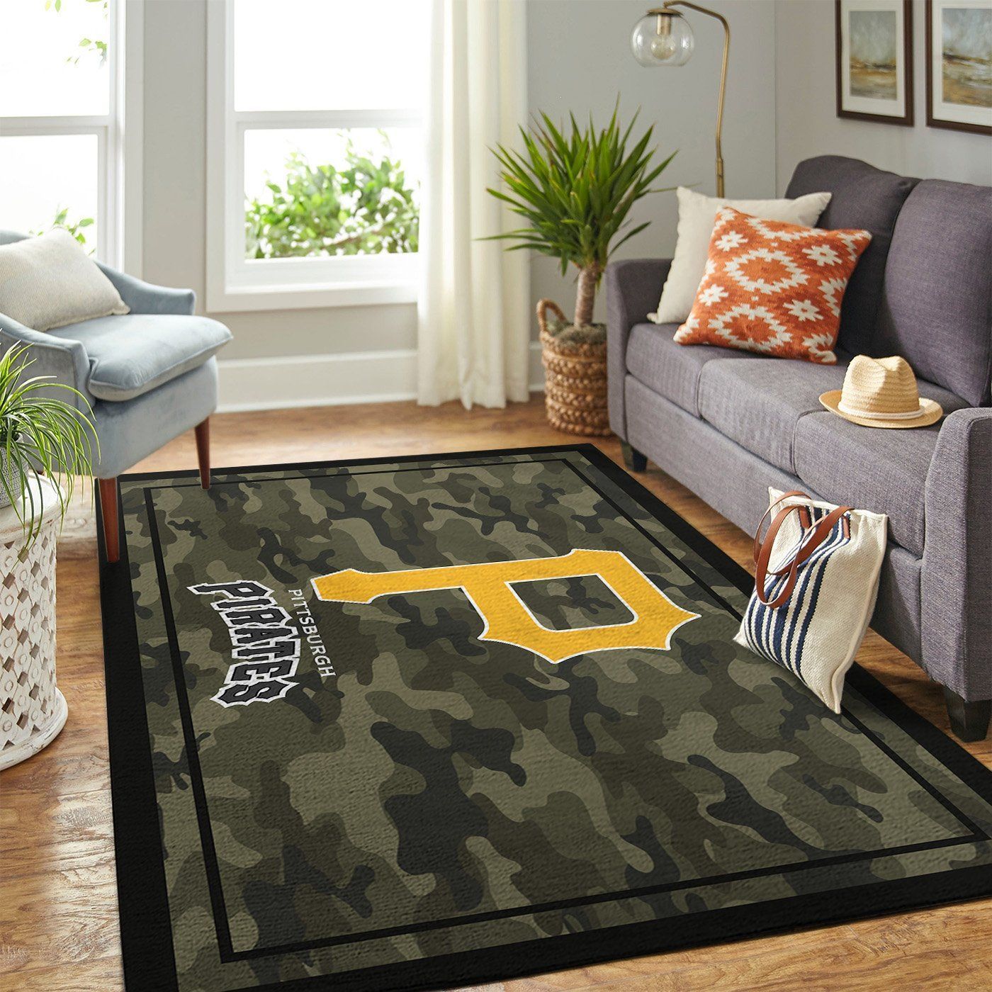 Pittsburgh Pirates Mlb Team Logo Camo Style Nice Gift Home Decor Area Rug Rugs For Living Room - Indoor Outdoor Rugs