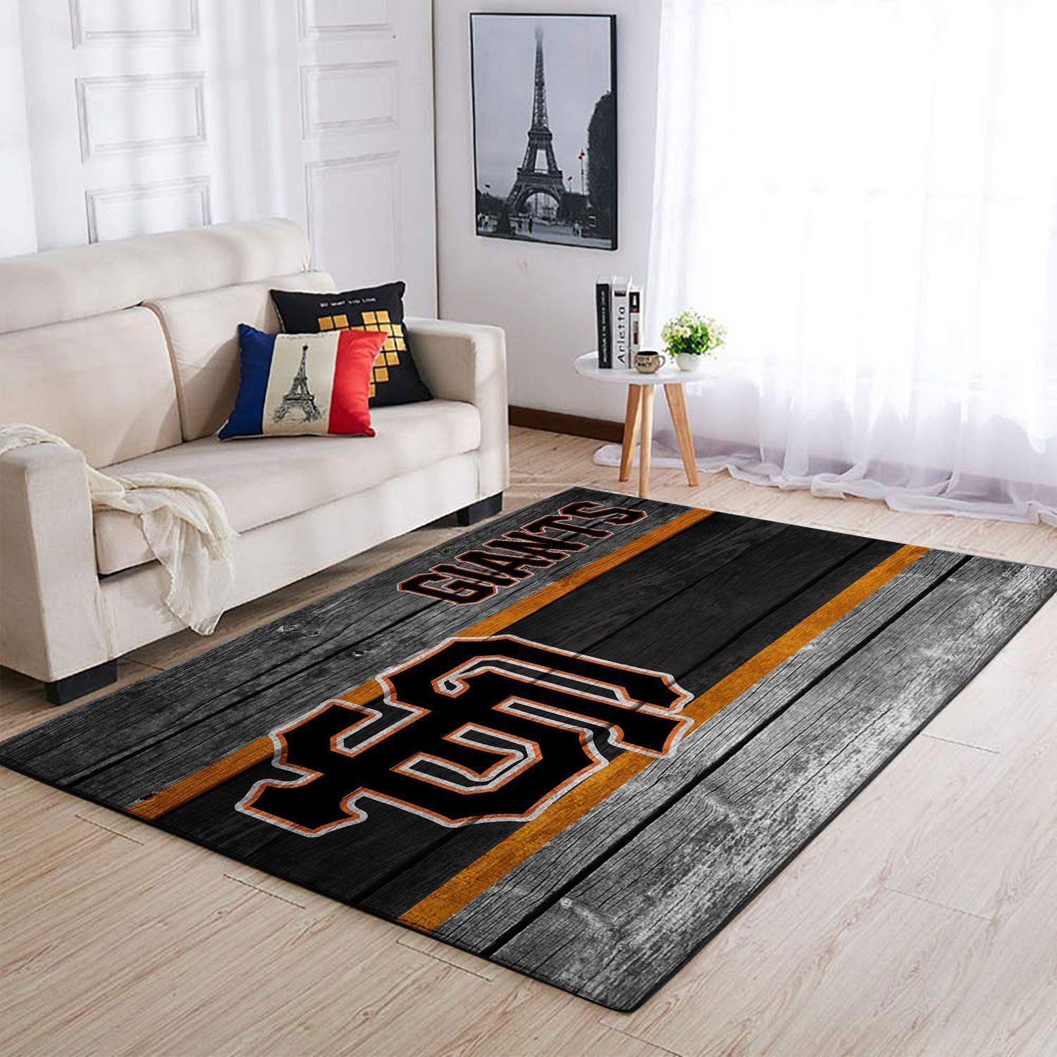 San Francisco Giants Mlb Team Logo Wooden Style Style Nice Gift Home Decor Rectangle Area Rug - Indoor Outdoor Rugs