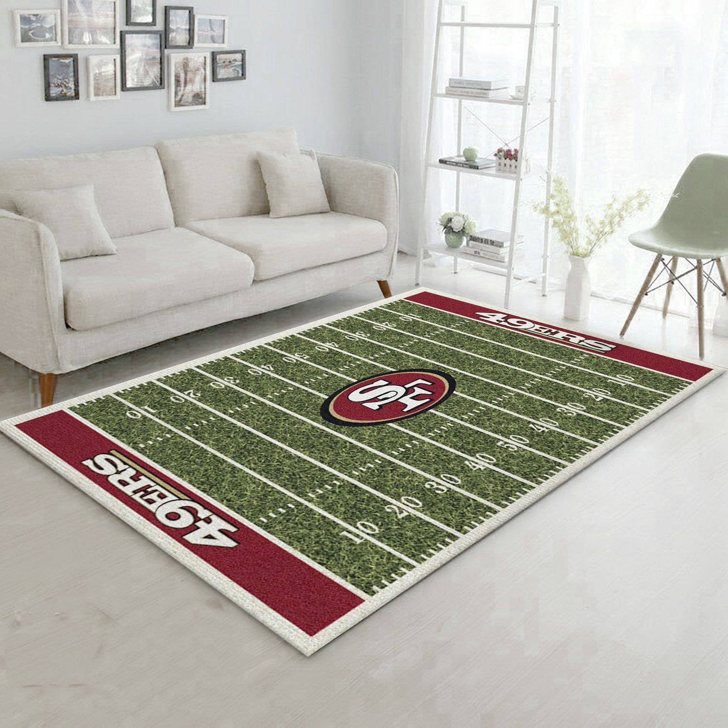 San Francisco 49ers Imperial Homefield Rug NFL Team Logos Area Rug, Kitchen Rug, Home US Decor - Indoor Outdoor Rugs