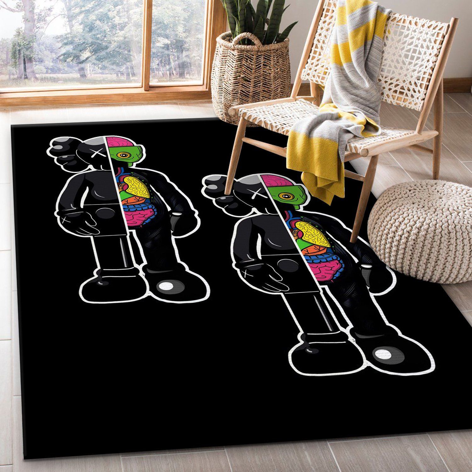 Kaws Rectangle Rug Living Room Rug Home Decor Floor Decor - Indoor Outdoor Rugs