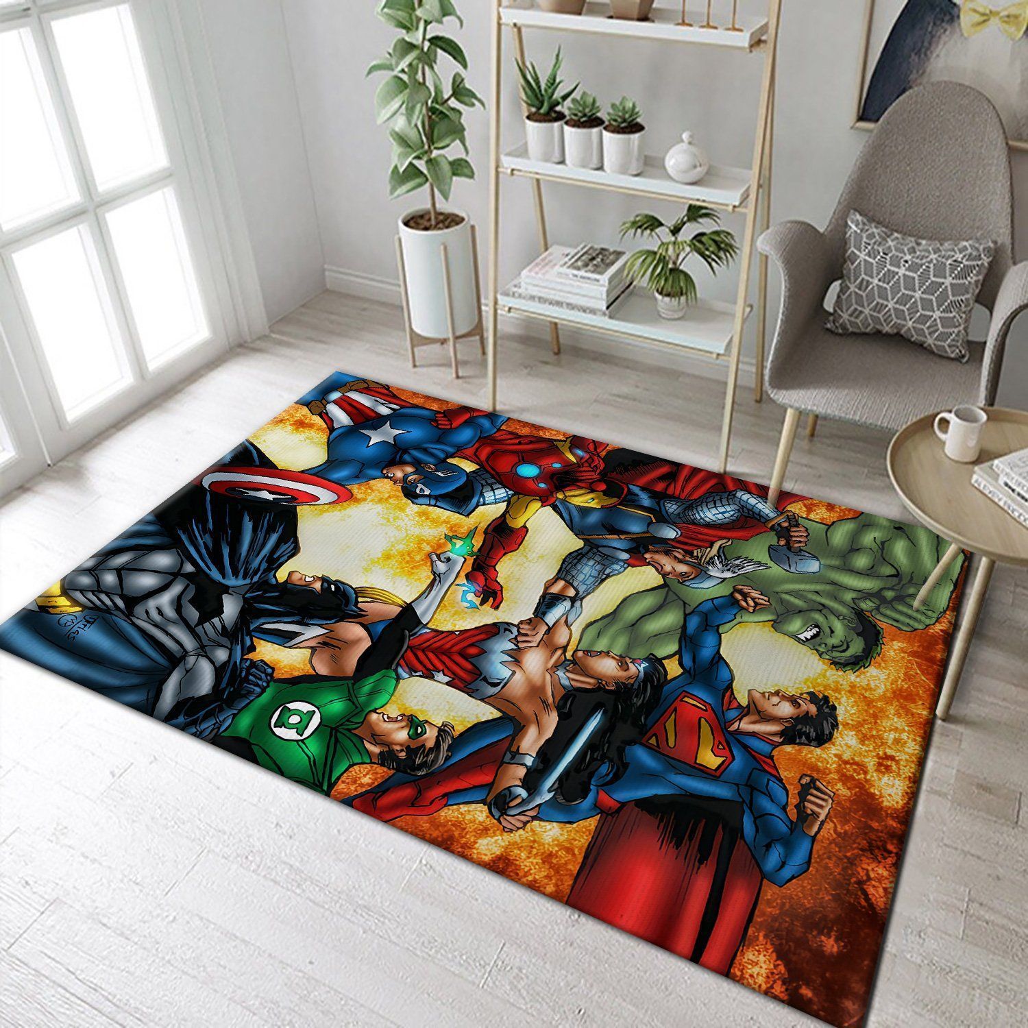 Justice League vs Avenger SuperHeros Movies Area Rugs Living Room Carpet FN281143 Christmas Gift Floor Decor The US Decor - Indoor Outdoor Rugs