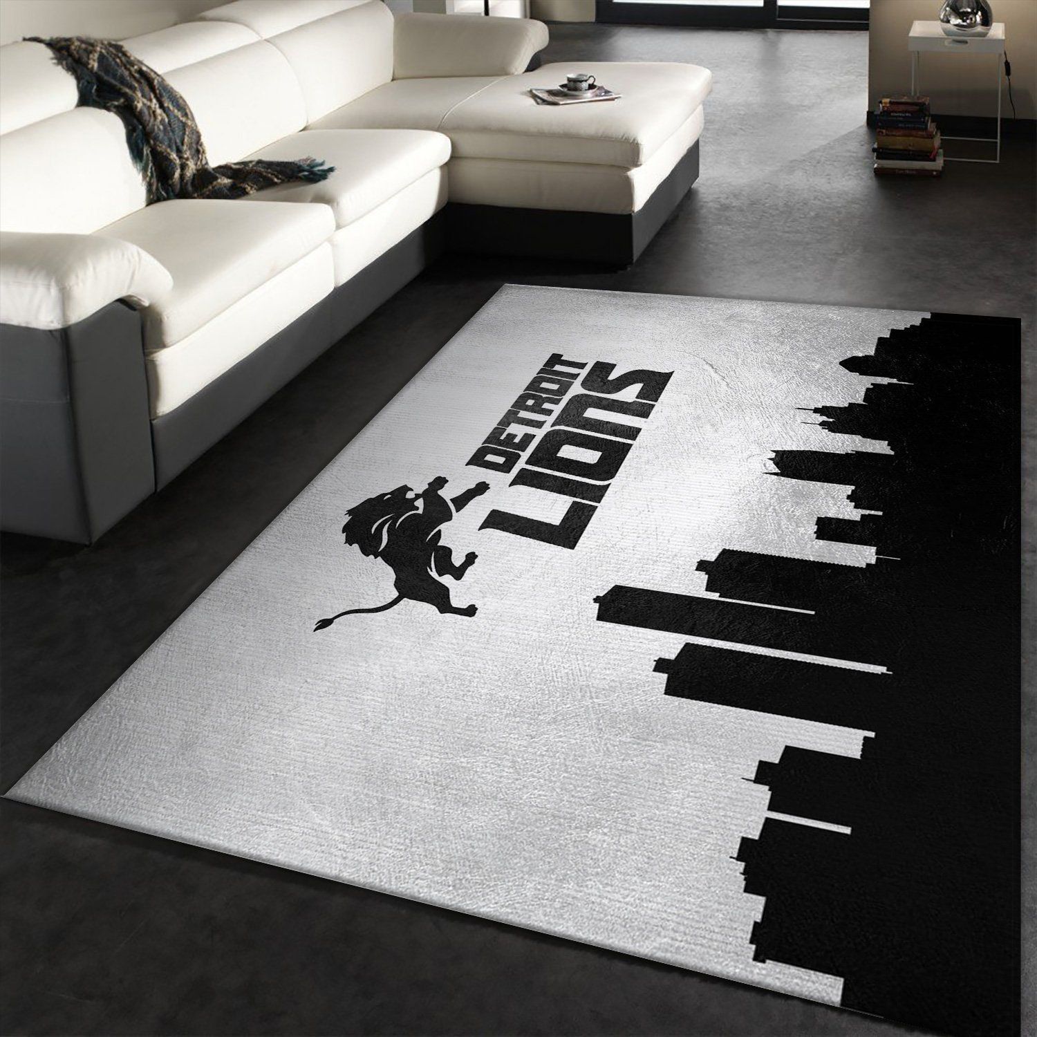 Detroit Lions Skyline NFL Area Rug, Kitchen Rug, Home US Decor - Indoor Outdoor Rugs