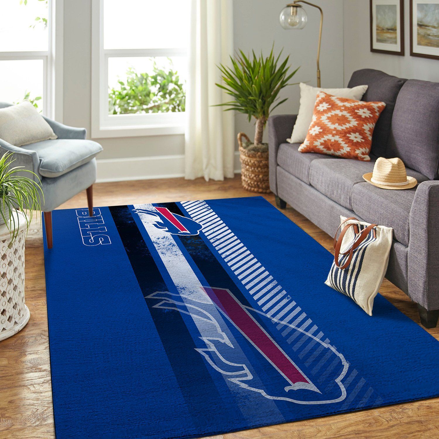 Buffalo Bills Nfl Team Logo Nice Gift Home Decor Rectangle Area Rug - Indoor Outdoor Rugs