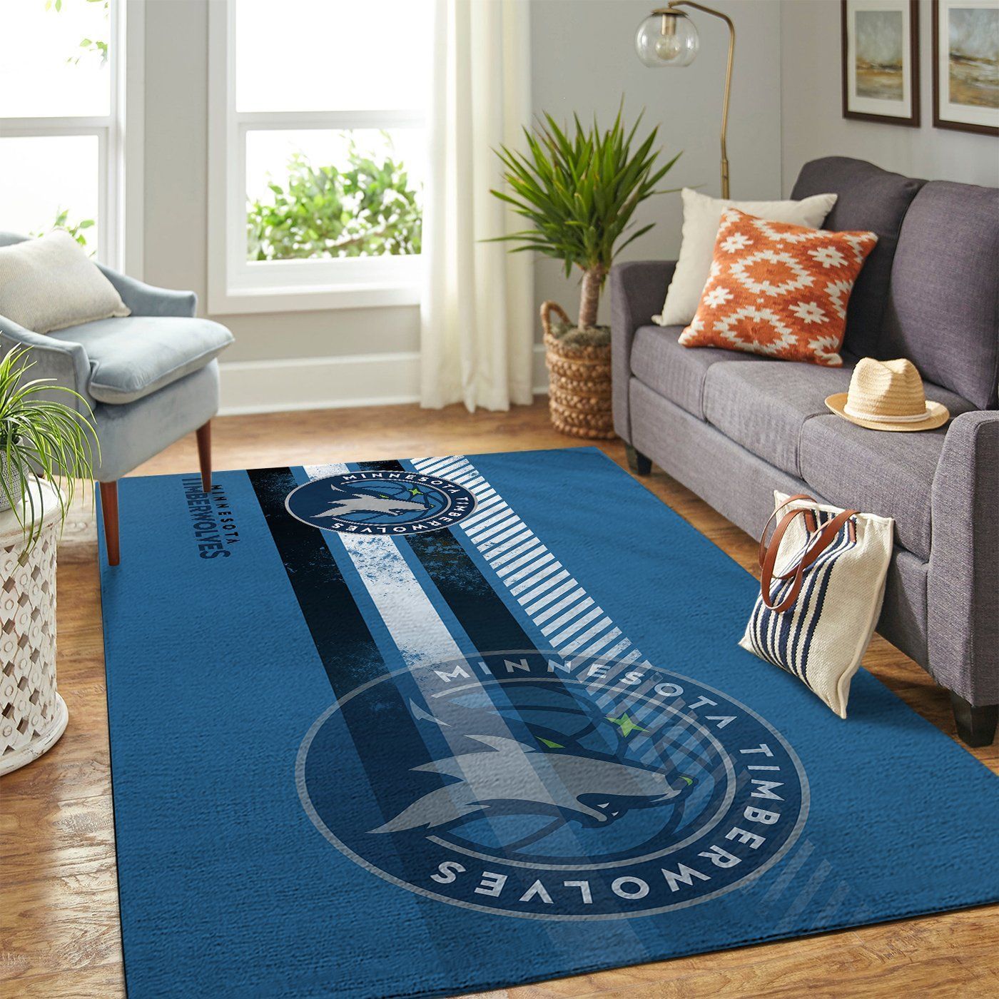 Minnesota Timberwolves Nba Team Logo Nice Gift Home Decor Rectangle Area Rug - Indoor Outdoor Rugs