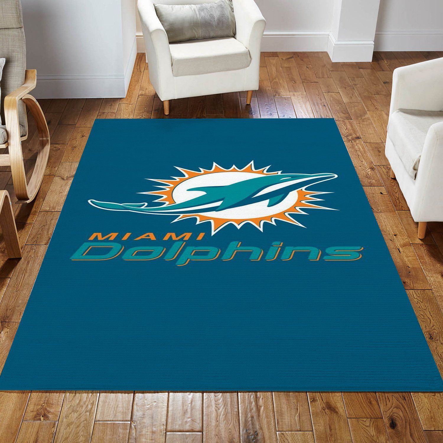 Miami Dolphins 3 NFL Area Rug For Christmas Living Room Rug Home Decor Floor Decor - Indoor Outdoor Rugs