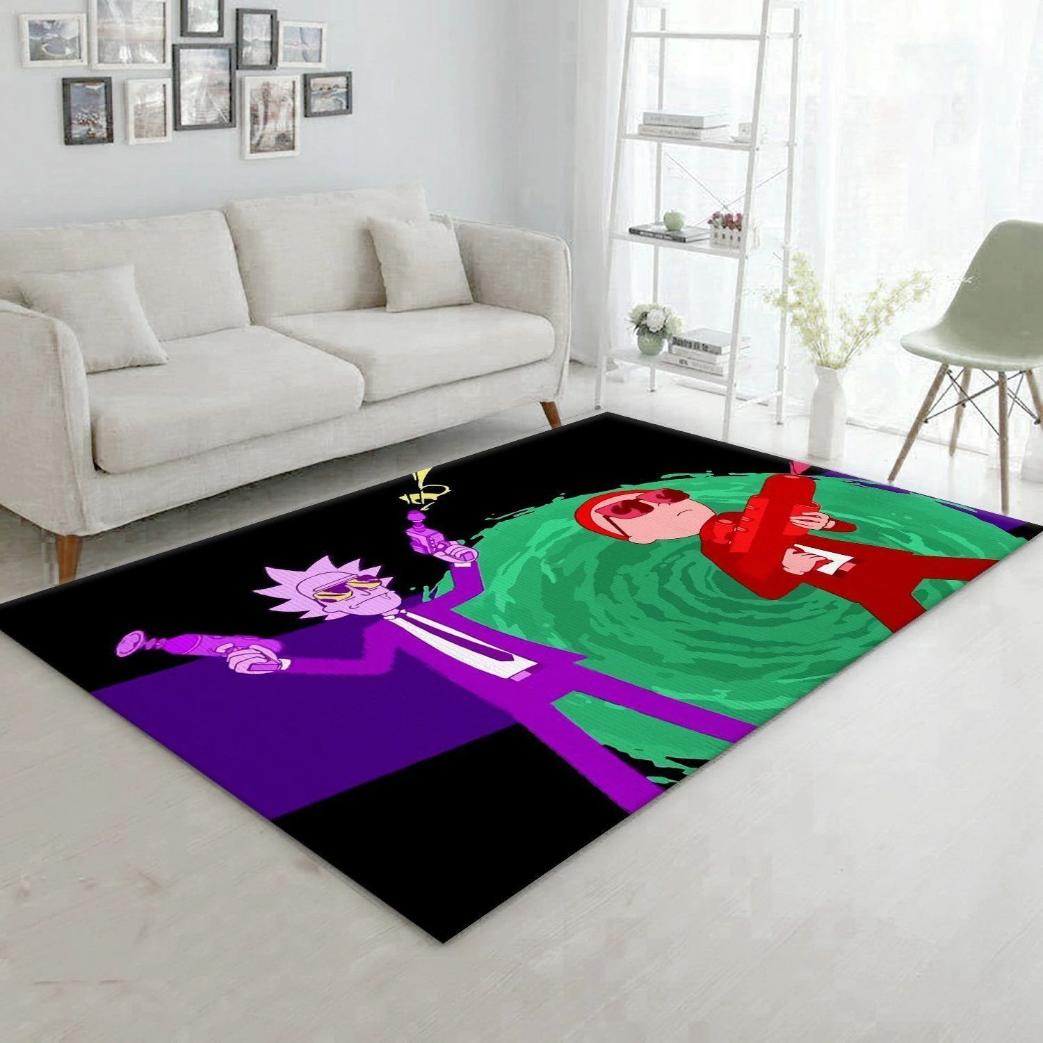 Rick And Morty Abstract Area Rug For Christmas Bedroom Rug Home Decor Floor Decor - Indoor Outdoor Rugs