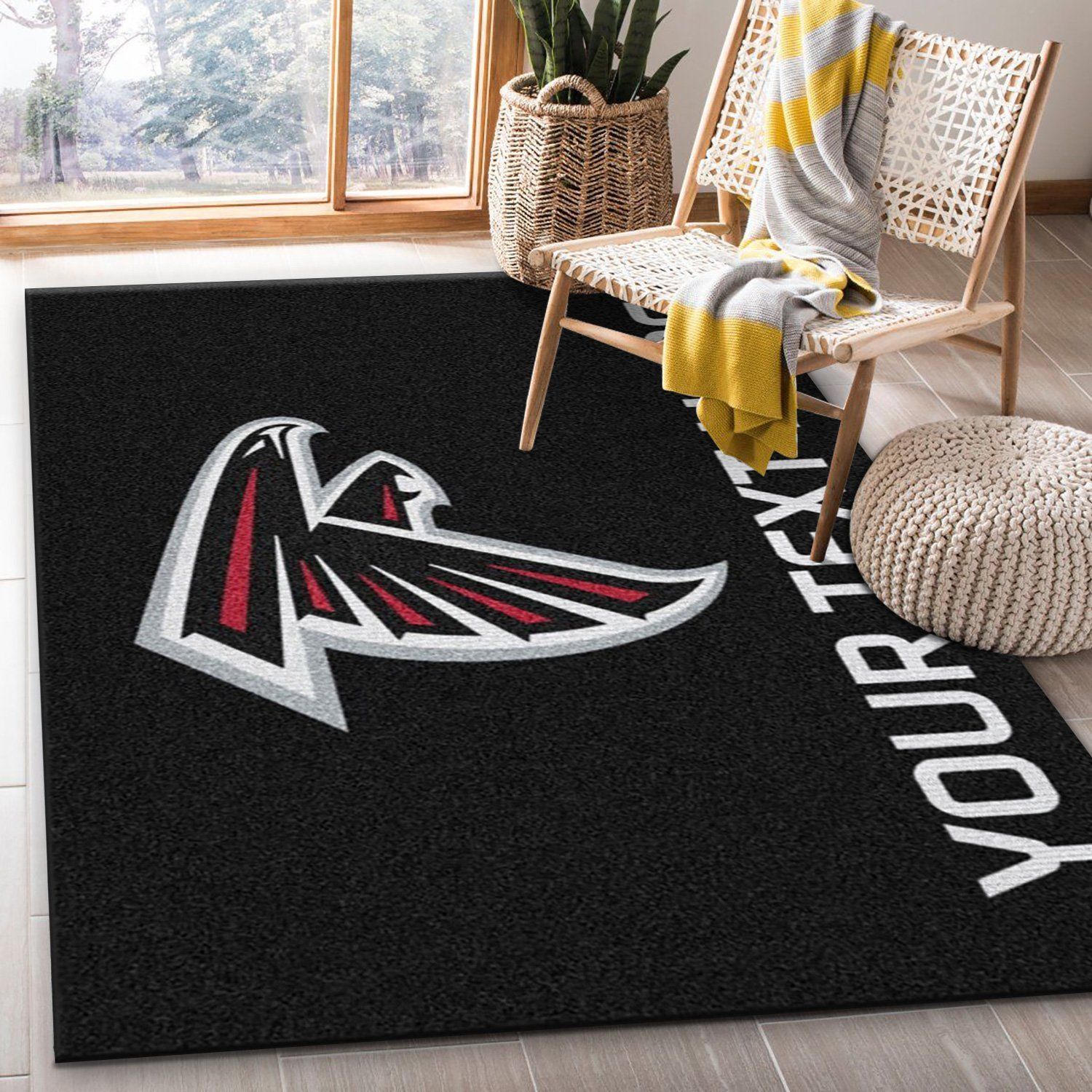 Customizable Atlanta Falcons Personalized Accent Rug NFL Team Logos Area Rug, Kitchen Rug, Home US Decor - Indoor Outdoor Rugs