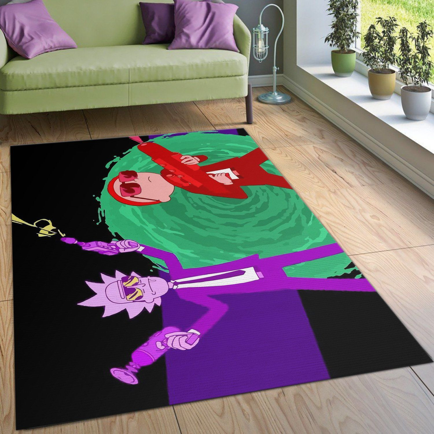 Rick And Morty Abstract Area Rug For Christmas Bedroom Rug Home Decor Floor Decor - Indoor Outdoor Rugs