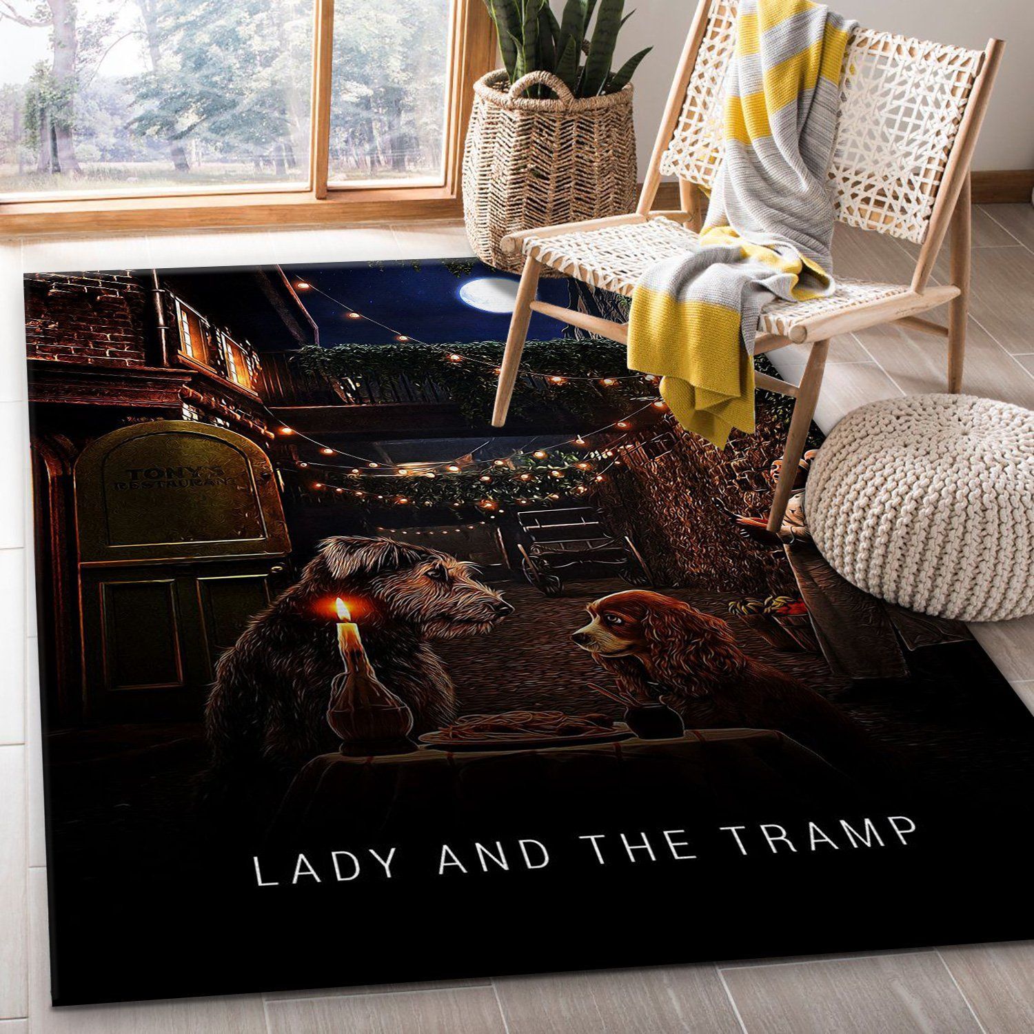 Lady And The Tramp Area Rug Movie Rug Family Gift US Decor - Indoor Outdoor Rugs