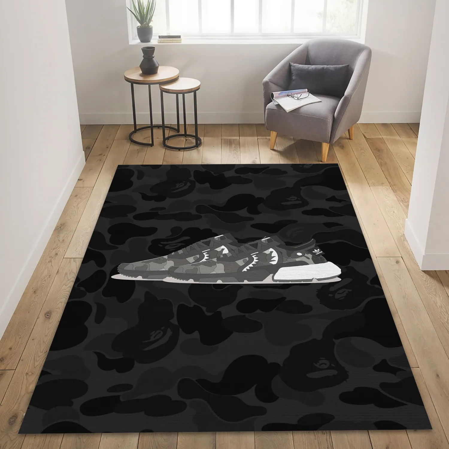 Sharkes Sneakers 1 Fashion Brand Area Rug, Living Room Rug - Home US Decor - Indoor Outdoor Rugs