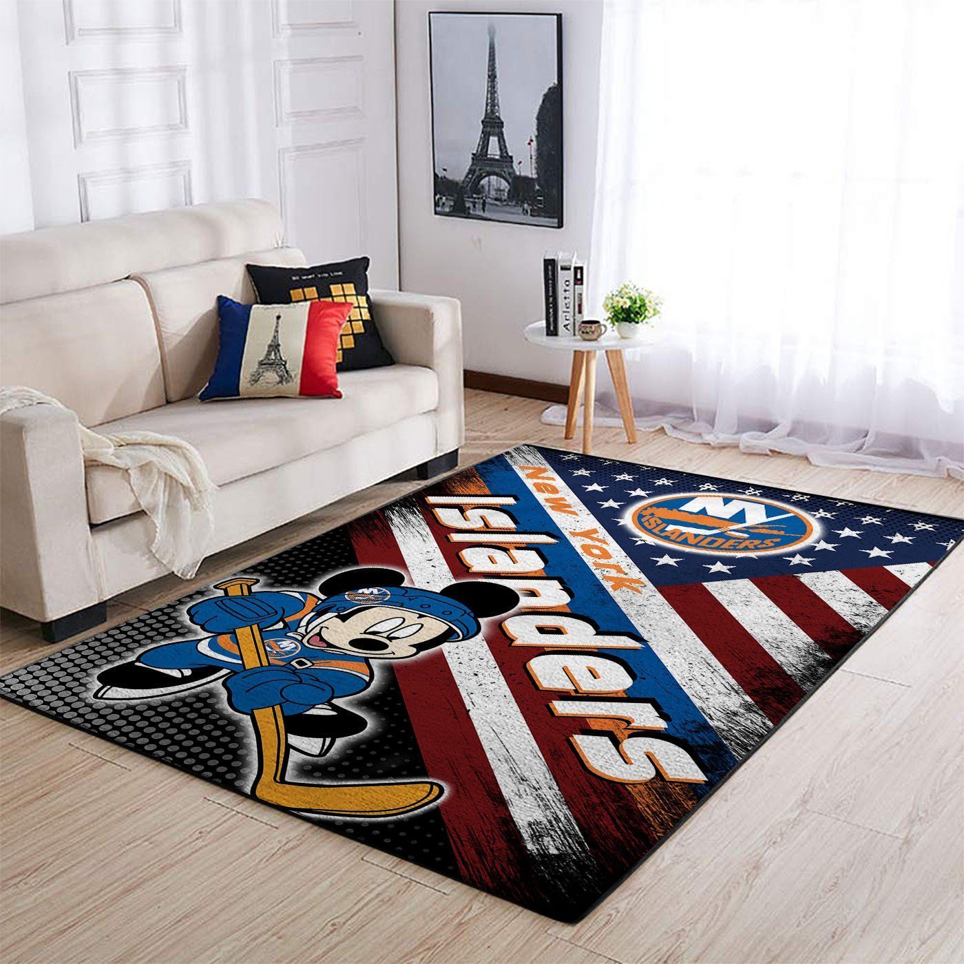 New York Islanders Nhl Team Logo Mickey Us Style Nice Gift Home Decor Rectangle Area Rug - Indoor Outdoor Rugs