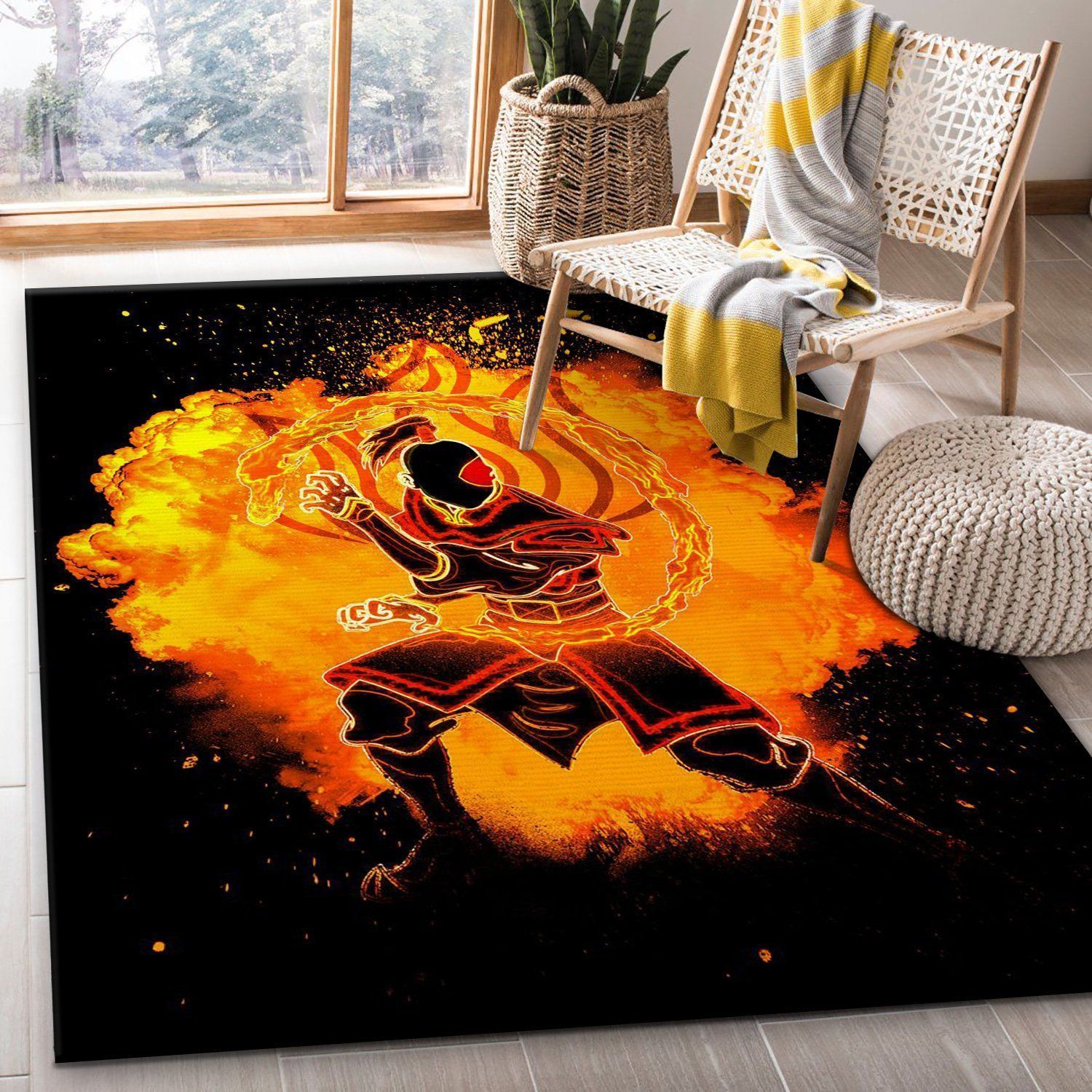 Soul Of The Firebender Anime Hero Area Rug, Living Room Rug, Family Gift US Decor - Indoor Outdoor Rugs