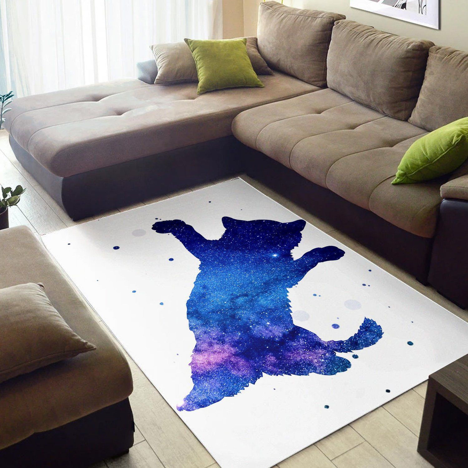 Cat Kitten Nebula  Living Room Area Rug,  Room Rugs, Floor Decor Home Decor - Indoor Outdoor Rugs