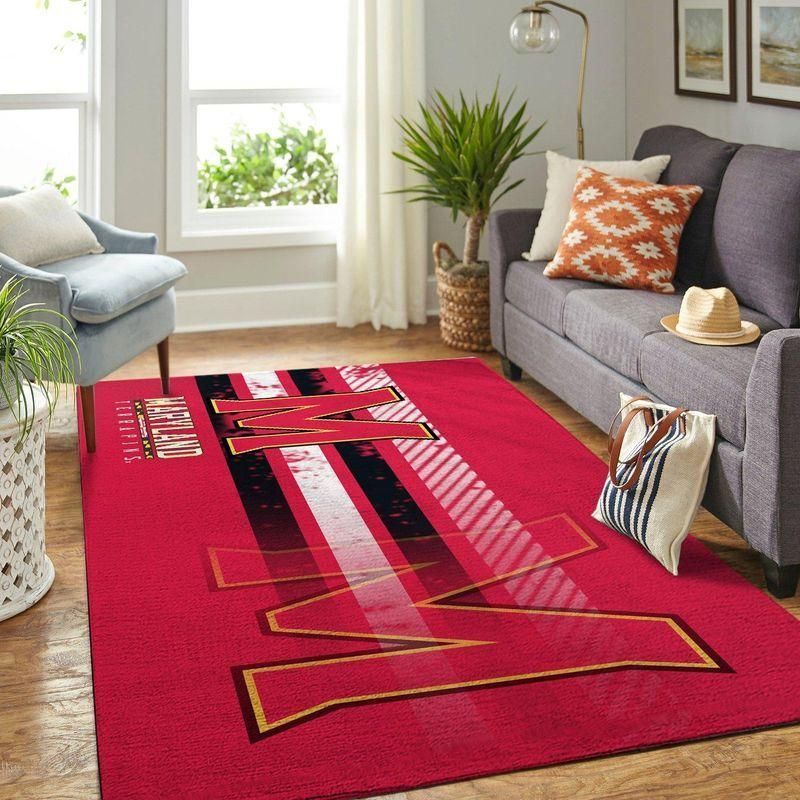 Maryland Terrapins Ncaa Rug Room Carpet Sport Custom Area Floor Home Decor - Indoor Outdoor Rugs