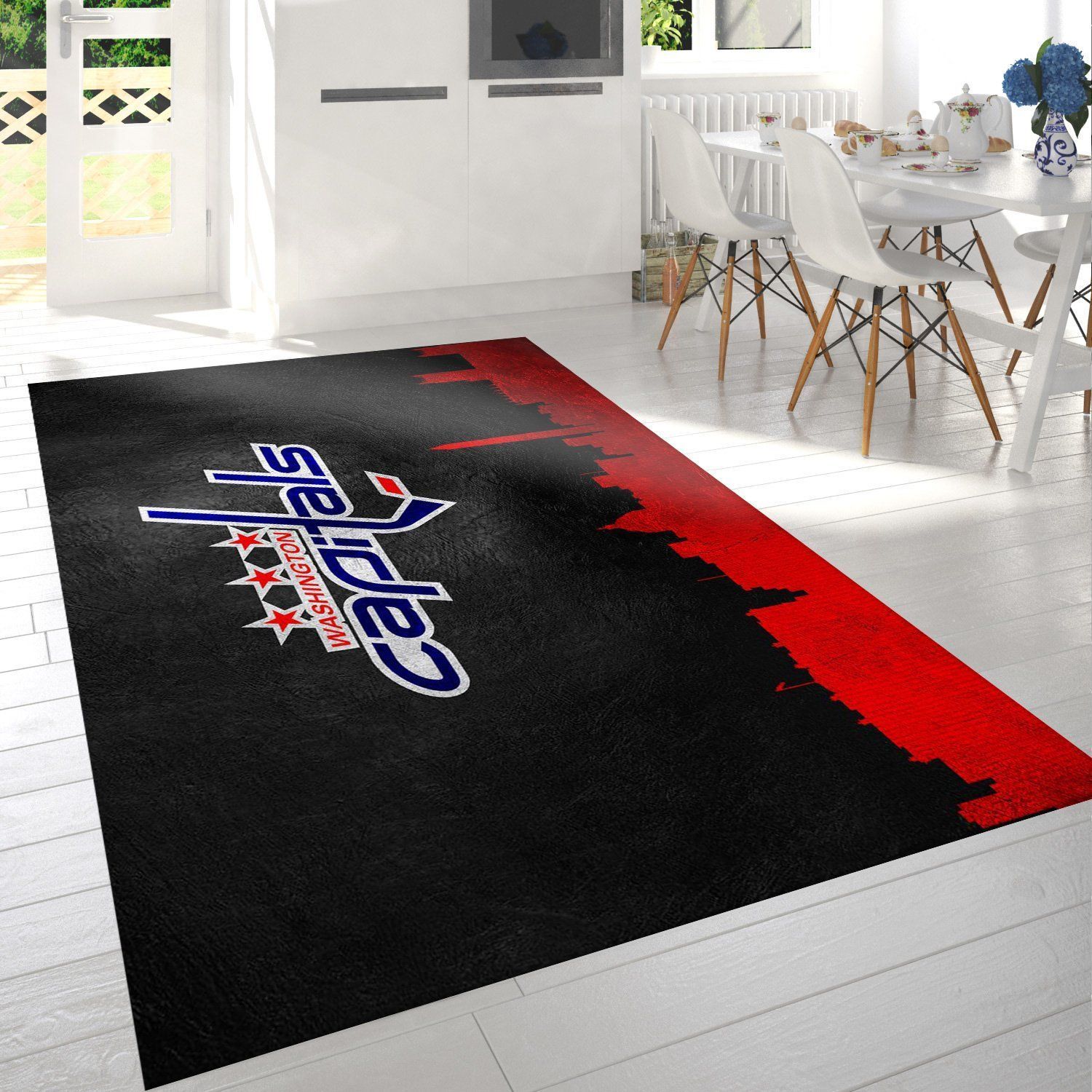 Washington Capitals Nfl Team Logo Rug Bedroom Rug Home US Decor - Indoor Outdoor Rugs