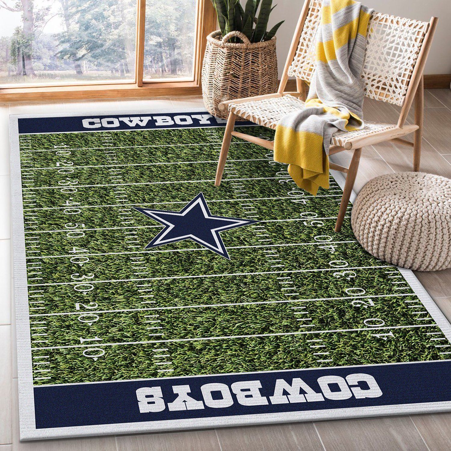 Dallas Cowboys Nfl Football Rug Room Carpet Sport Custom Area Floor Home Decor - Indoor Outdoor Rugs