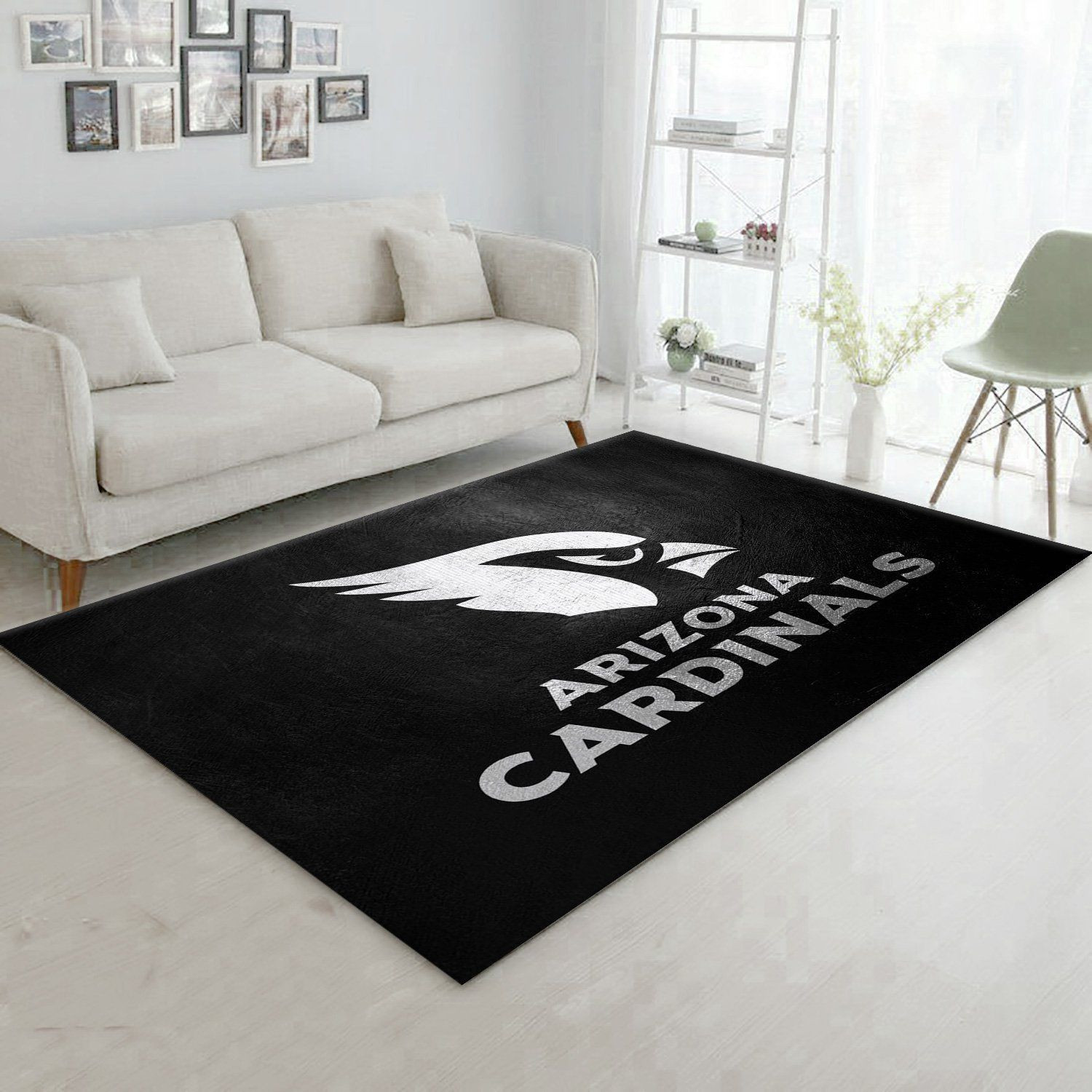 Arizona Cardinals Silver NFL Area Rug Carpet, Living Room Rug, Home Decor Floor Decor - Indoor Outdoor Rugs