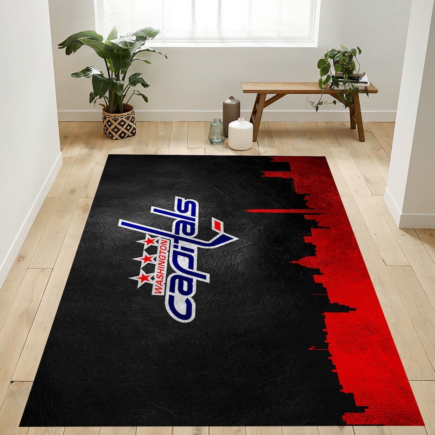 Washington Capitals Nfl Team Logo Rug Bedroom Rug Home US Decor - Indoor Outdoor Rugs