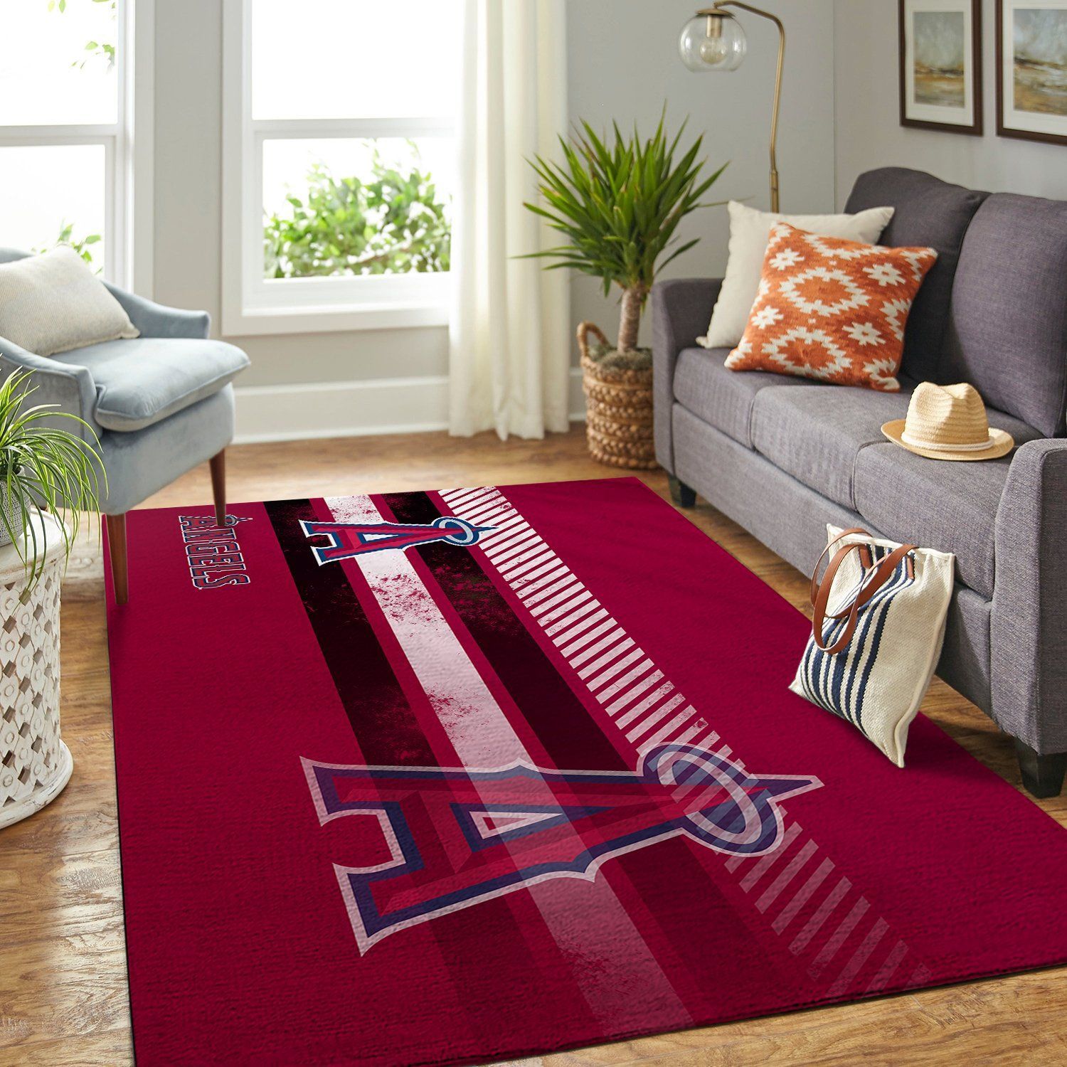 Los Angeles Angels Mlb Team Logo Nice Gift Home Decor Rectangle Area Rug - Indoor Outdoor Rugs