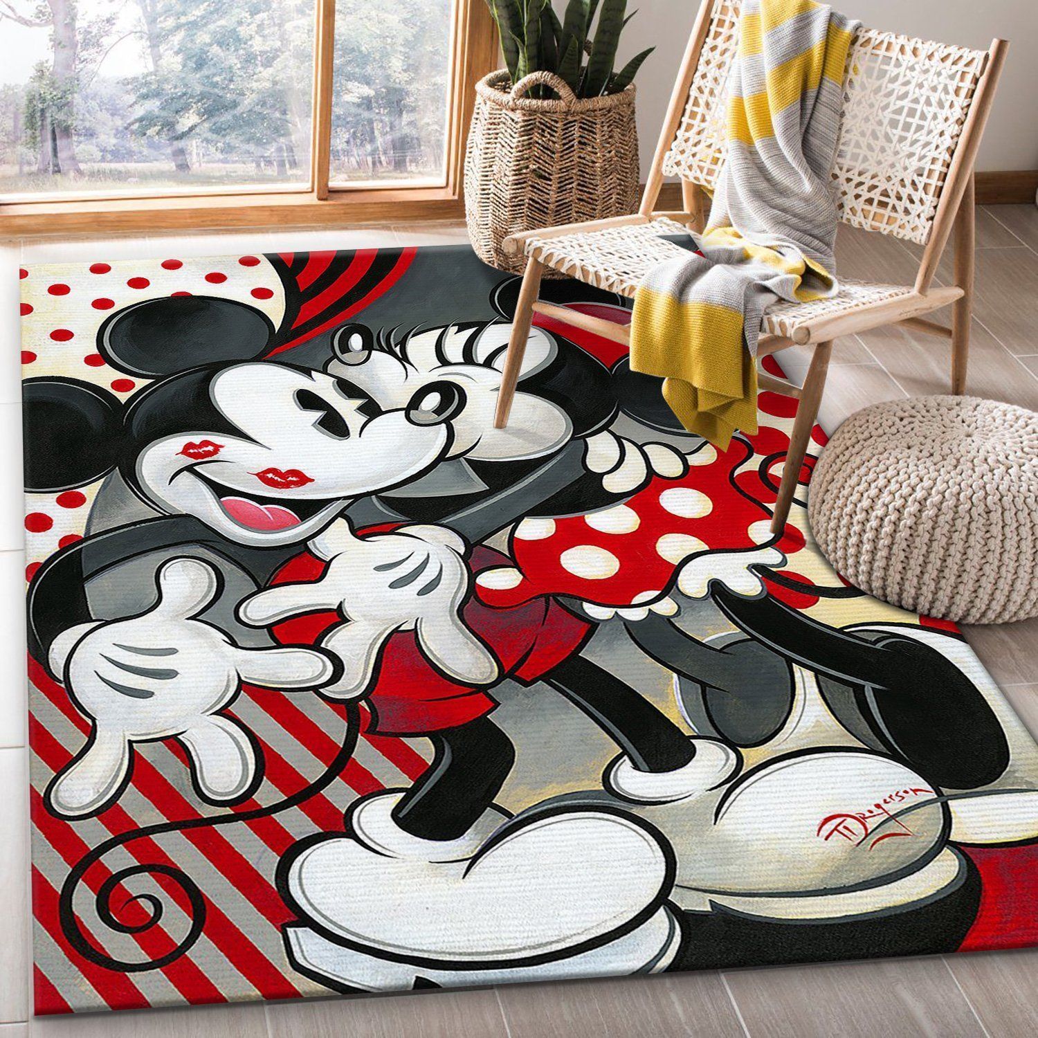 Hugs Disney Area Rug Bedroom Rug Home Decor Floor Decor - Indoor Outdoor Rugs