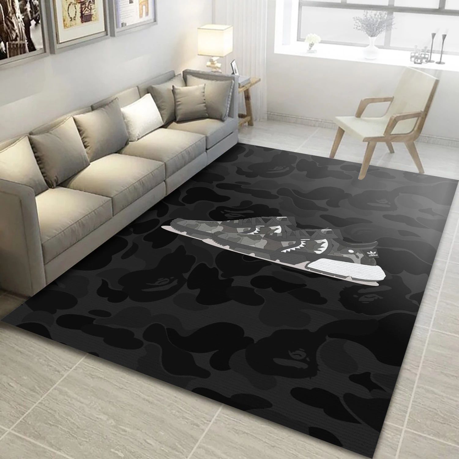 Sharkes Sneakers 1 Fashion Brand Area Rug, Living Room Rug - Home US Decor - Indoor Outdoor Rugs