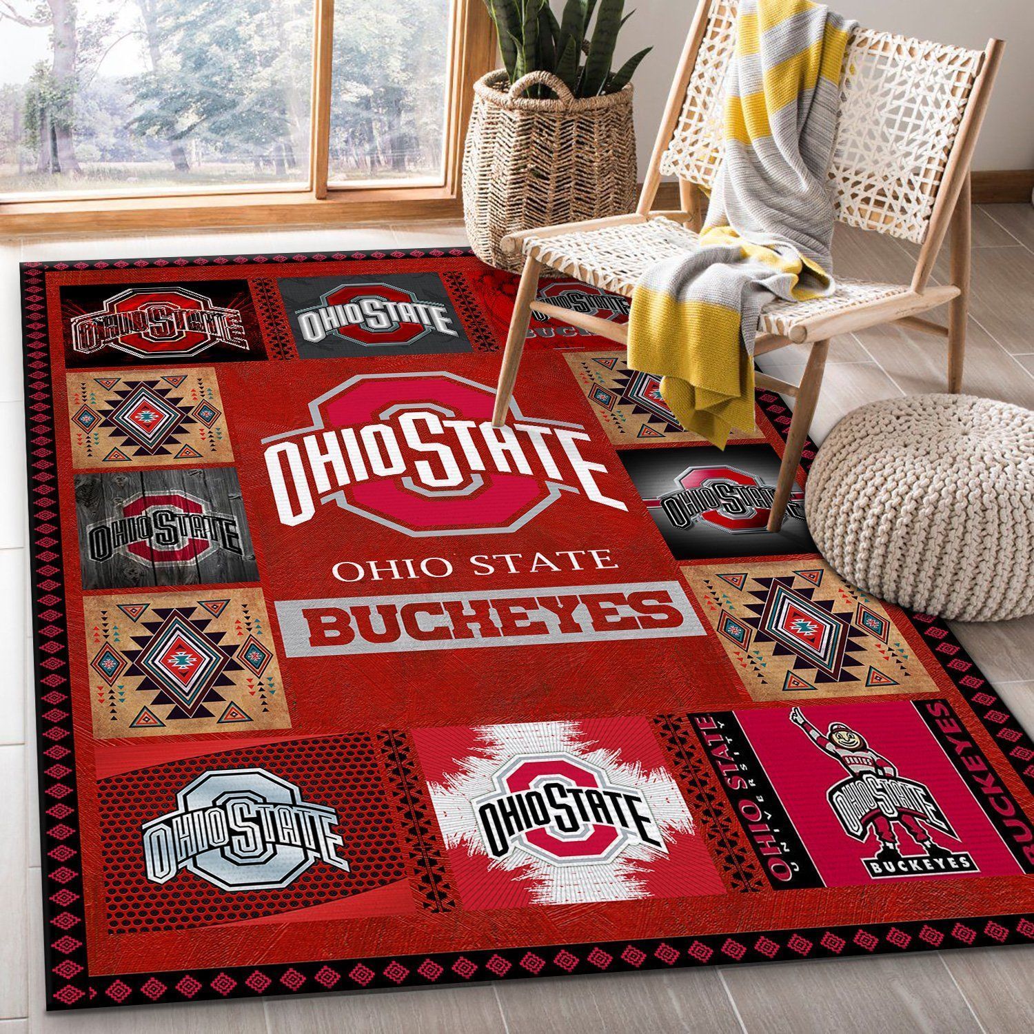 Ohio State Buckeyes For Buckeyes Fan NCAA Football Team Area Rugs Living Room Carpet - Indoor Outdoor Rugs