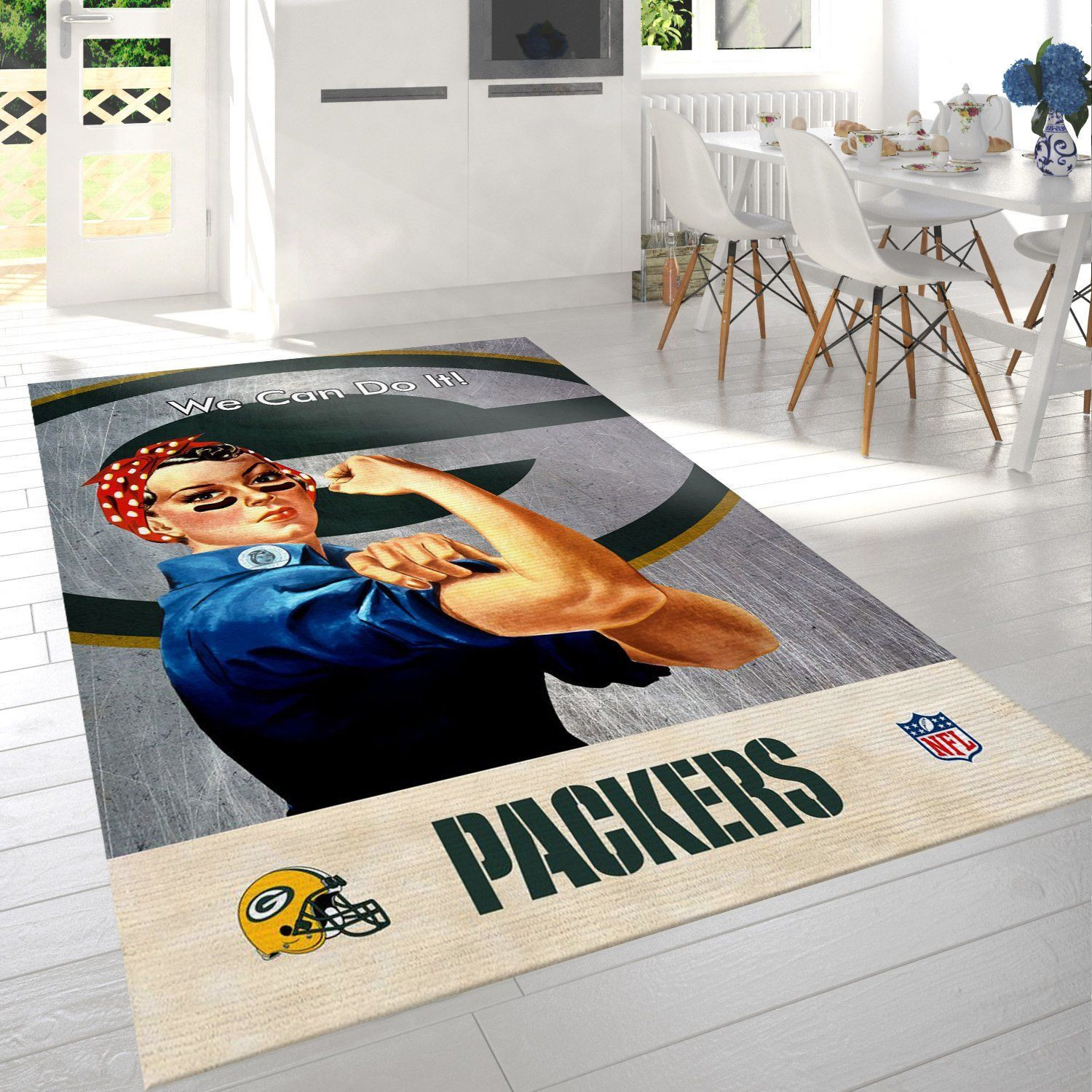 Green Bay Packers Nfl Area Rug Living Room Rug Home Decor Floor Decor - Indoor Outdoor Rugs