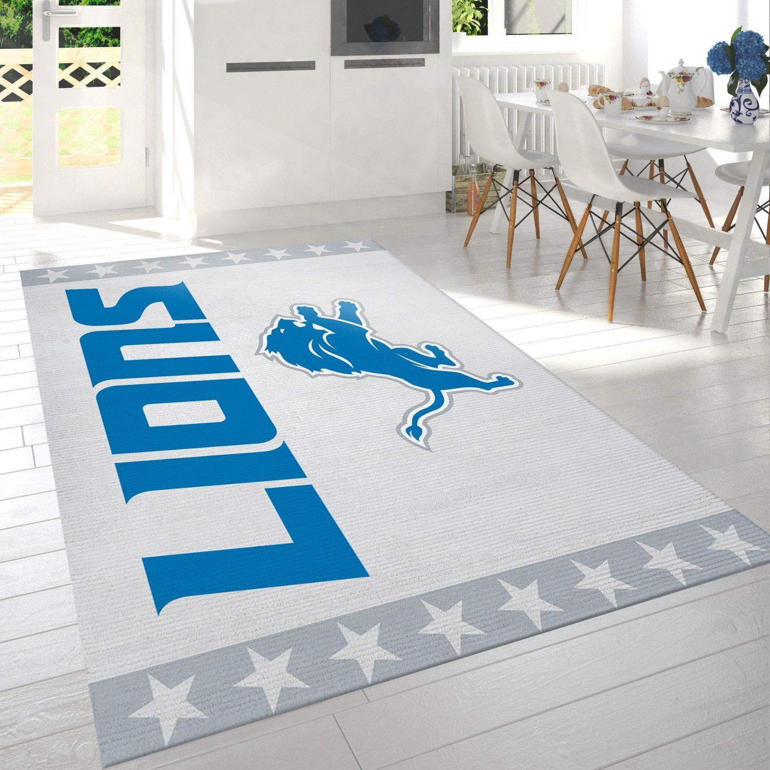 Detroit Lions Banner Nfl Area Rug Bedroom Rug US Gift Decor - Indoor Outdoor Rugs