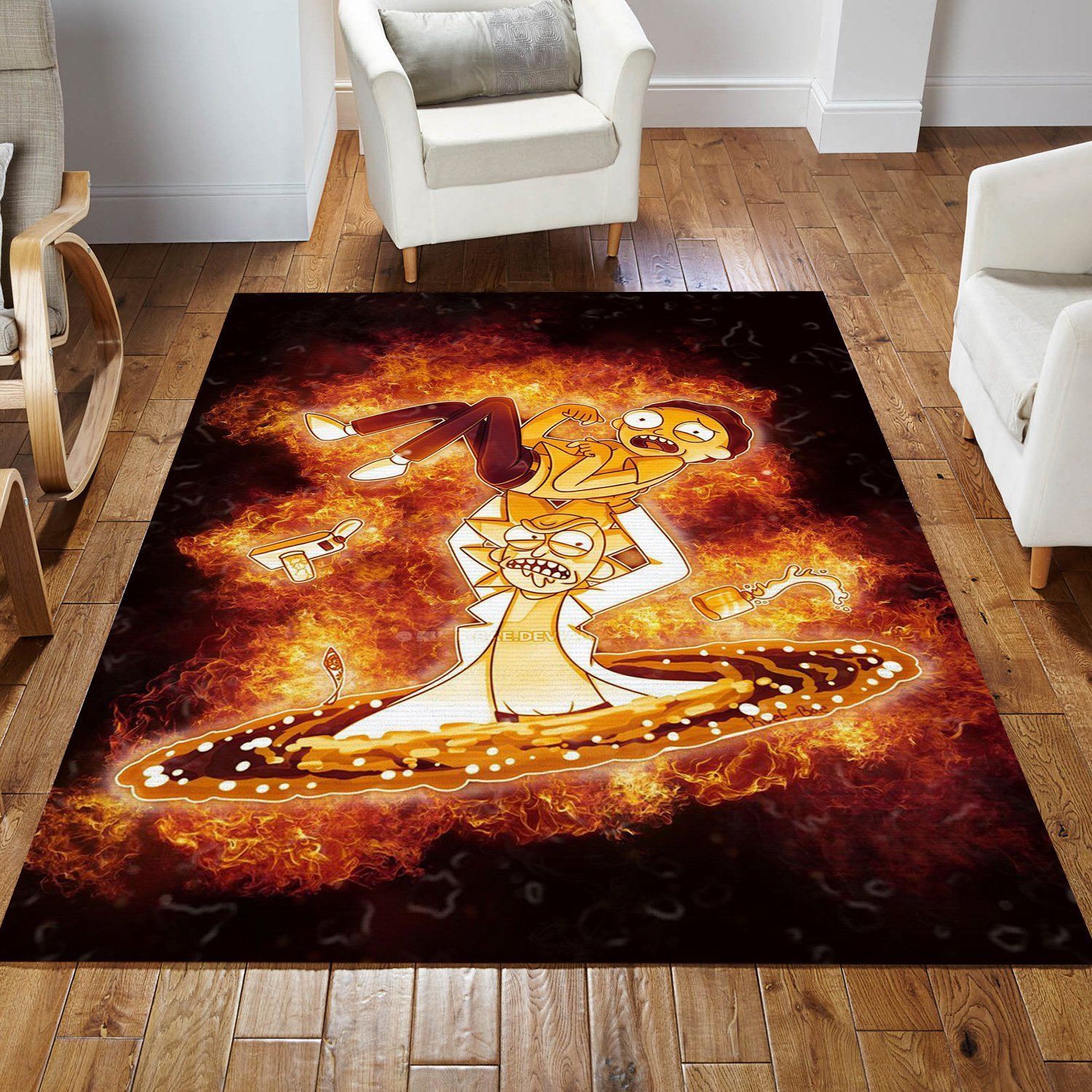 Rick And Morty Area Rug For Christmas Living Room Rug Home Decor Floor Decor - Indoor Outdoor Rugs