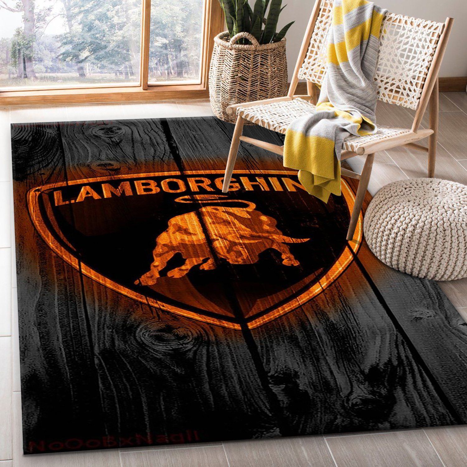 Lamborghini Logo Rug Bedroom Rug Christmas Gift US Decor - Indoor Outdoor Rugs