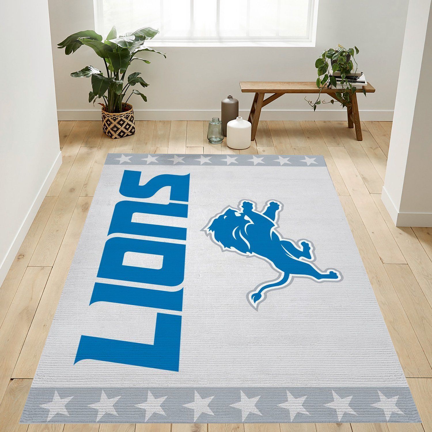 Detroit Lions Banner Nfl Area Rug Bedroom Rug US Gift Decor - Indoor Outdoor Rugs