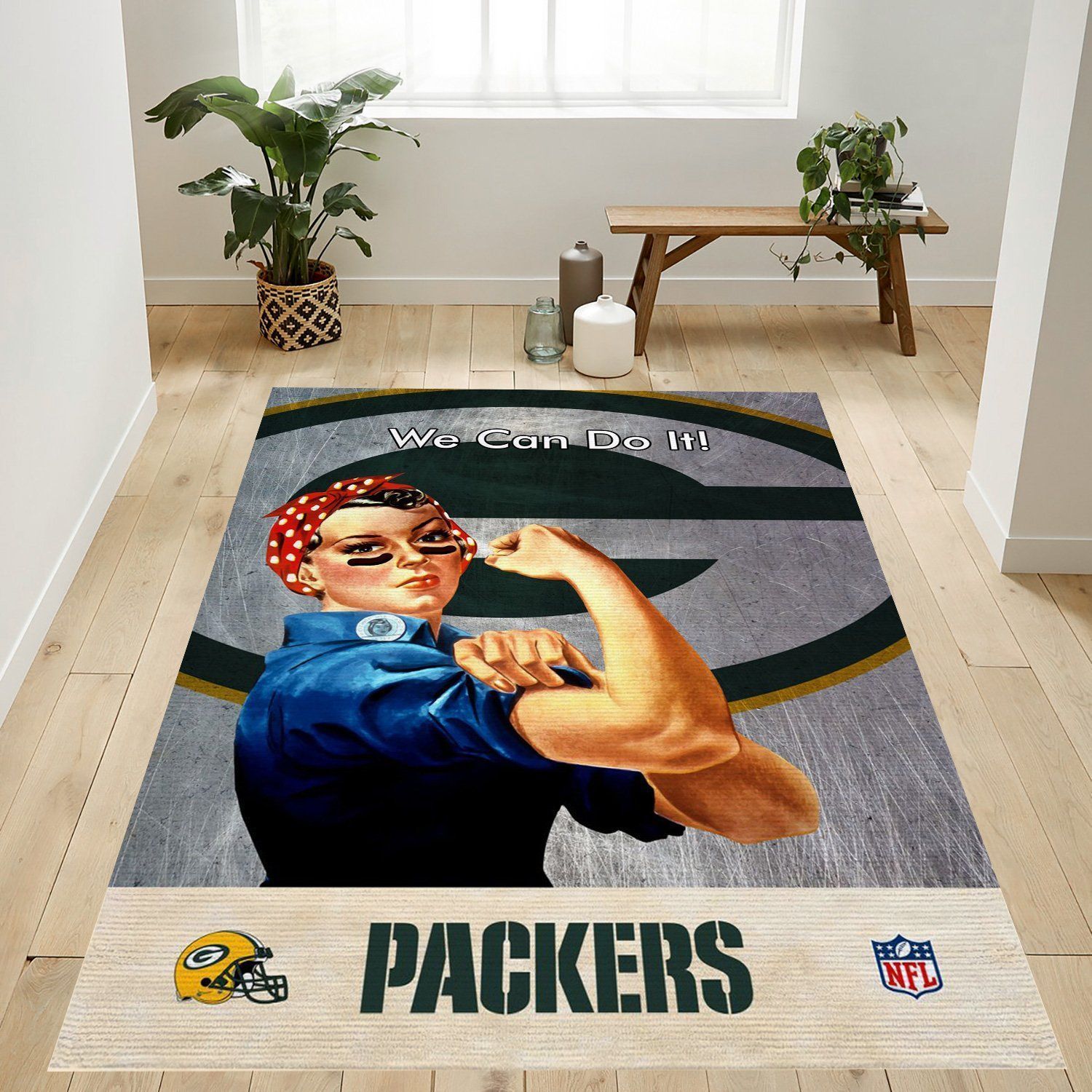 Green Bay Packers Nfl Area Rug Living Room Rug Home Decor Floor Decor - Indoor Outdoor Rugs